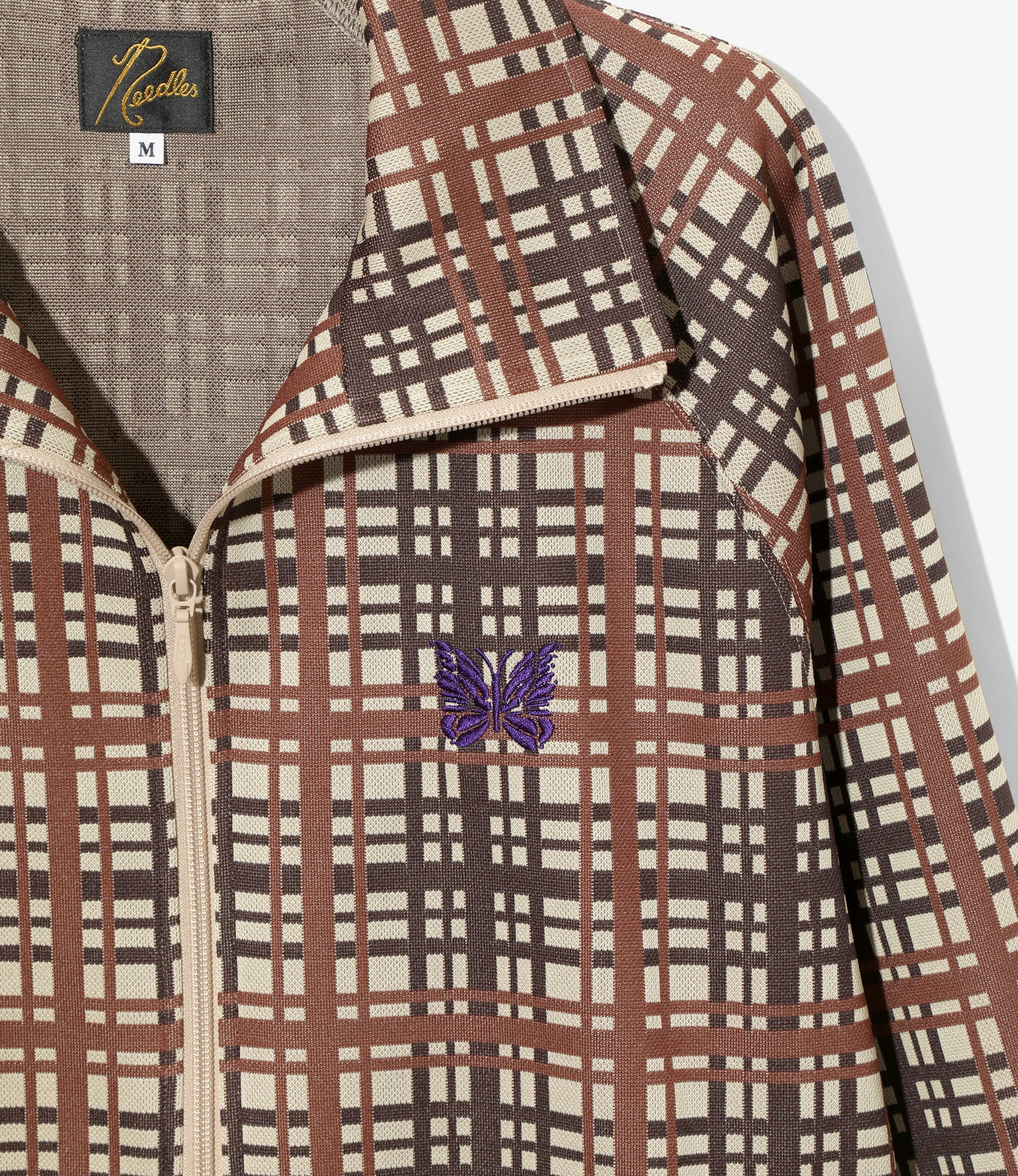 Track Jacket – Taupe Plaid Jacquard