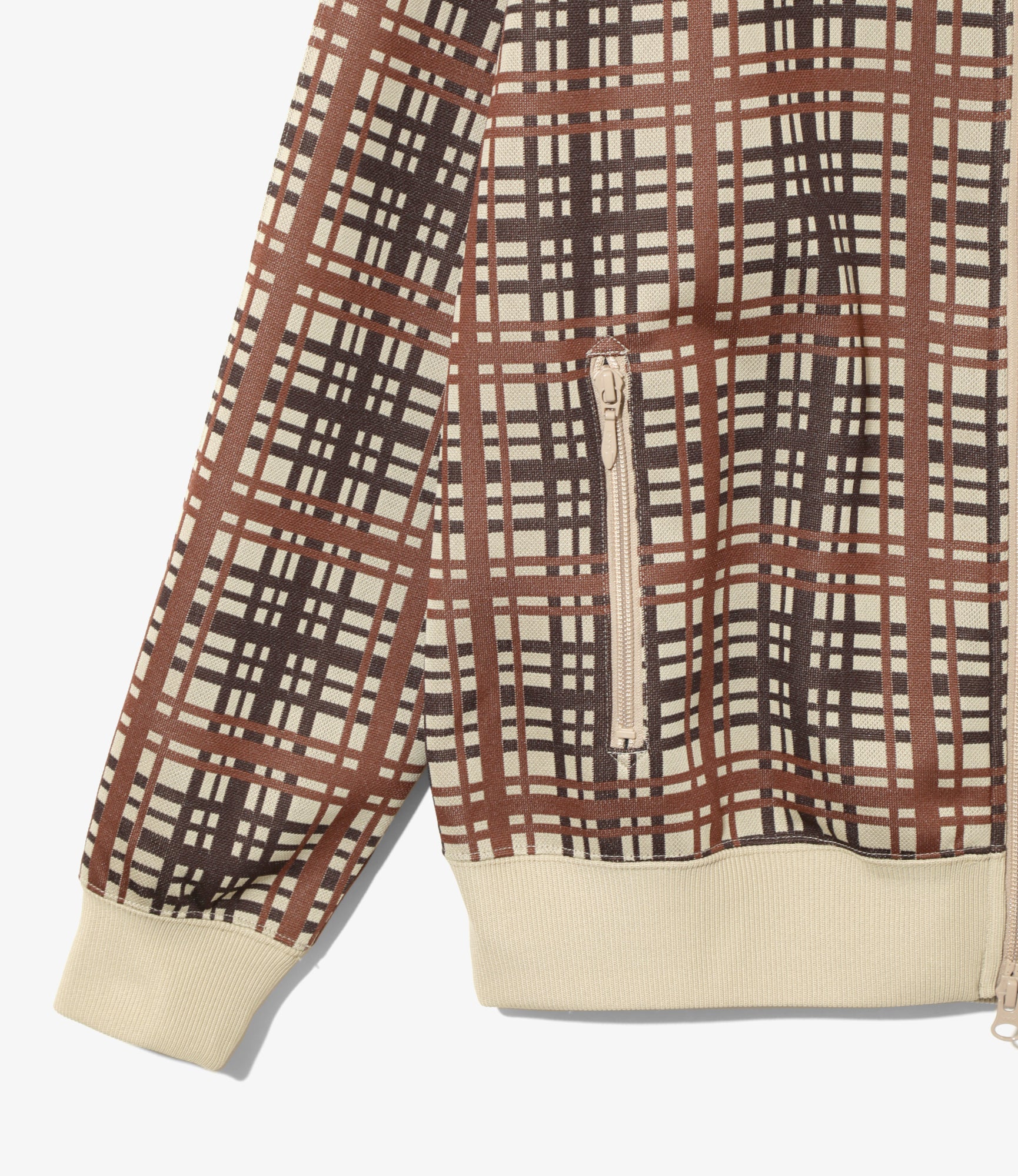 Track Jacket – Taupe Plaid Jacquard