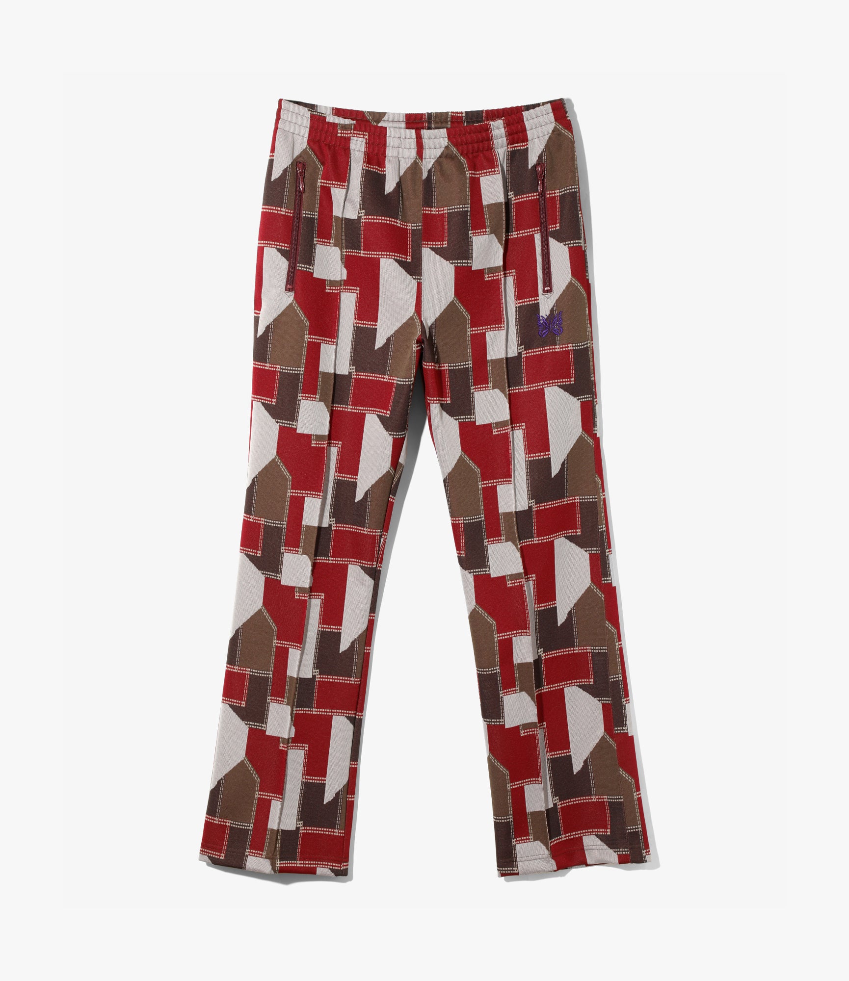Track Pant - Red Patchwork Jacquard