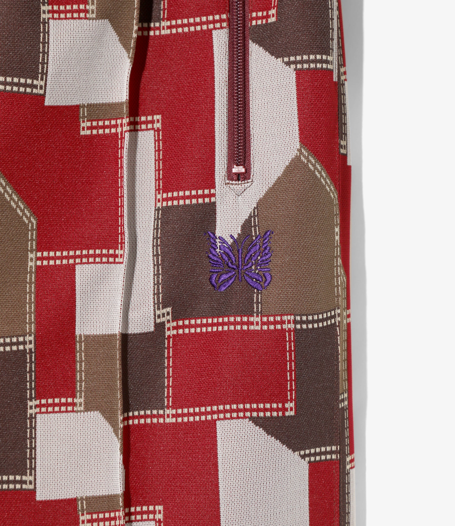 Track Pant - Red Patchwork Jacquard