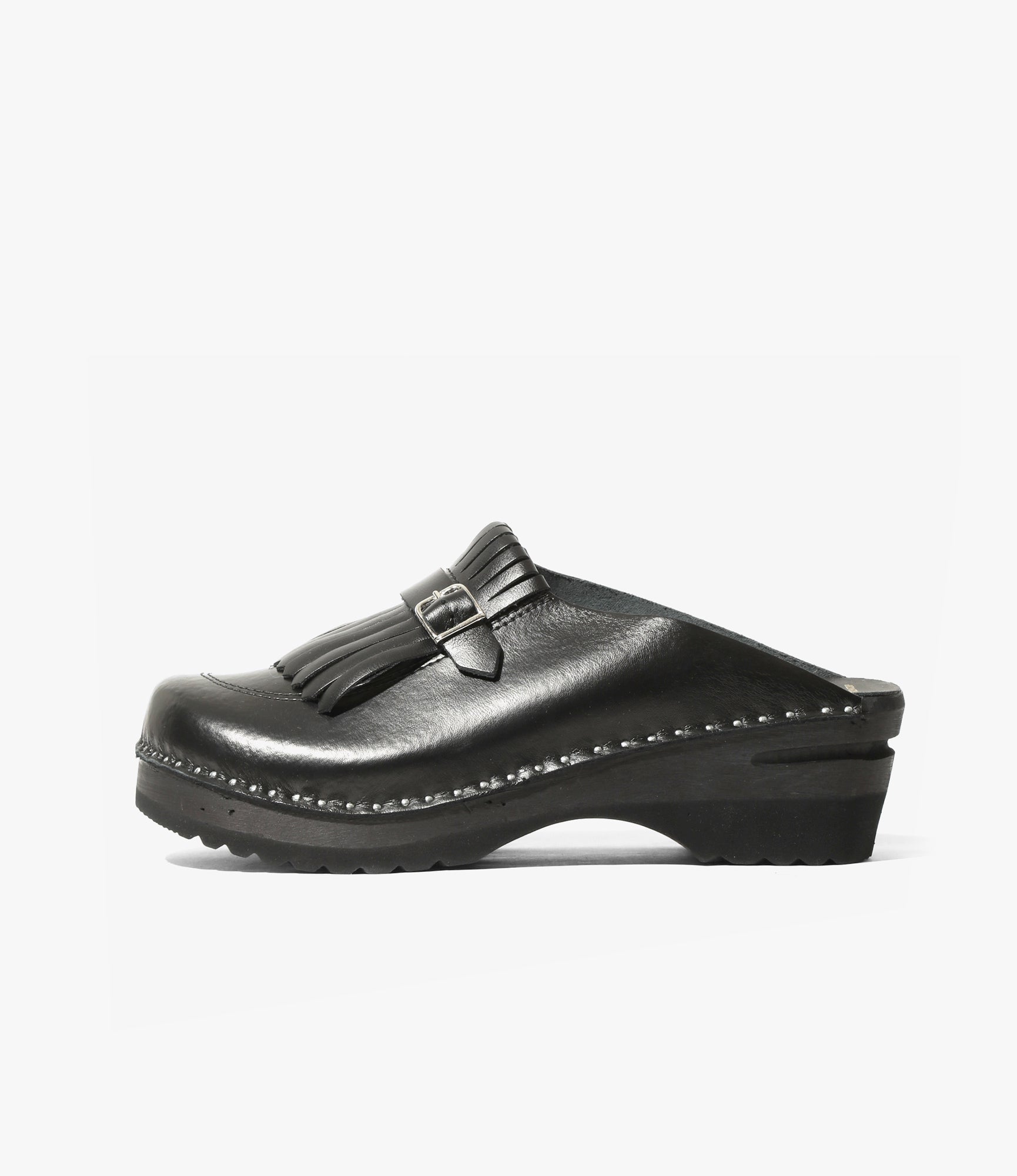 Kilt & Strap 'Monet' Clog – Black Leather