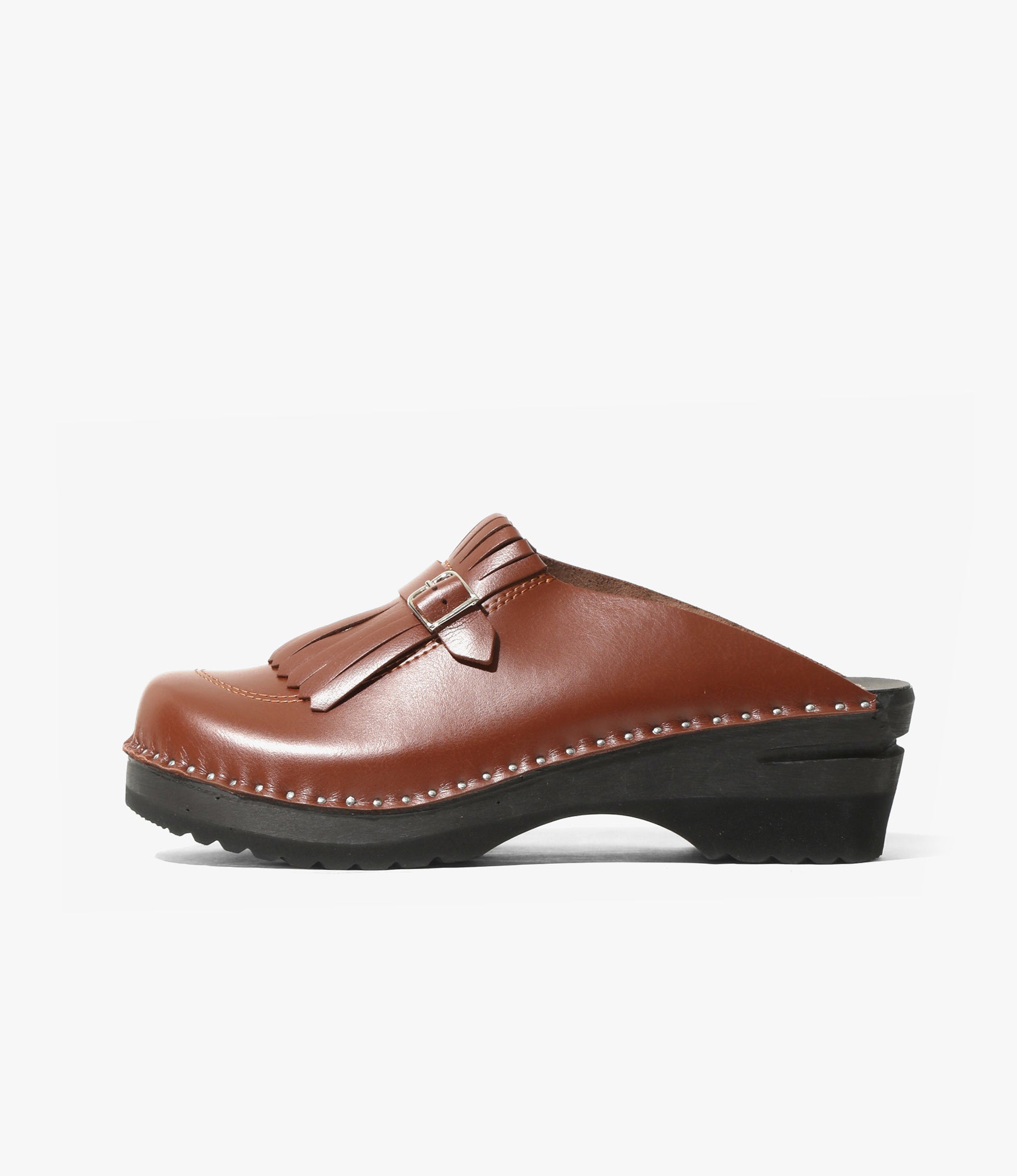 Kilt & Strap 'Monet' Clog – Brown Leather