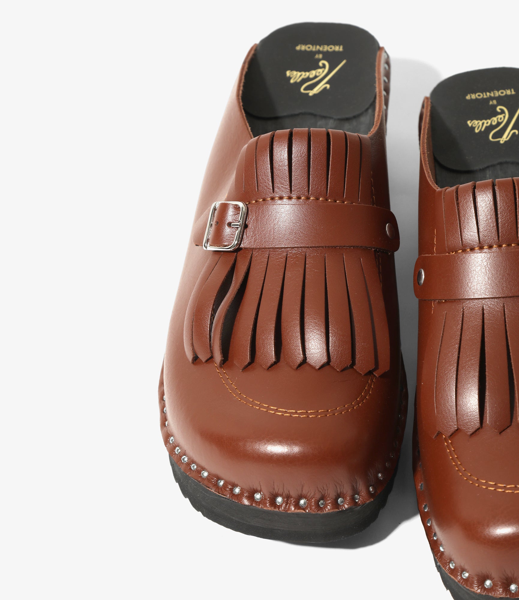 Kilt & Strap 'Monet' Clog – Brown Leather