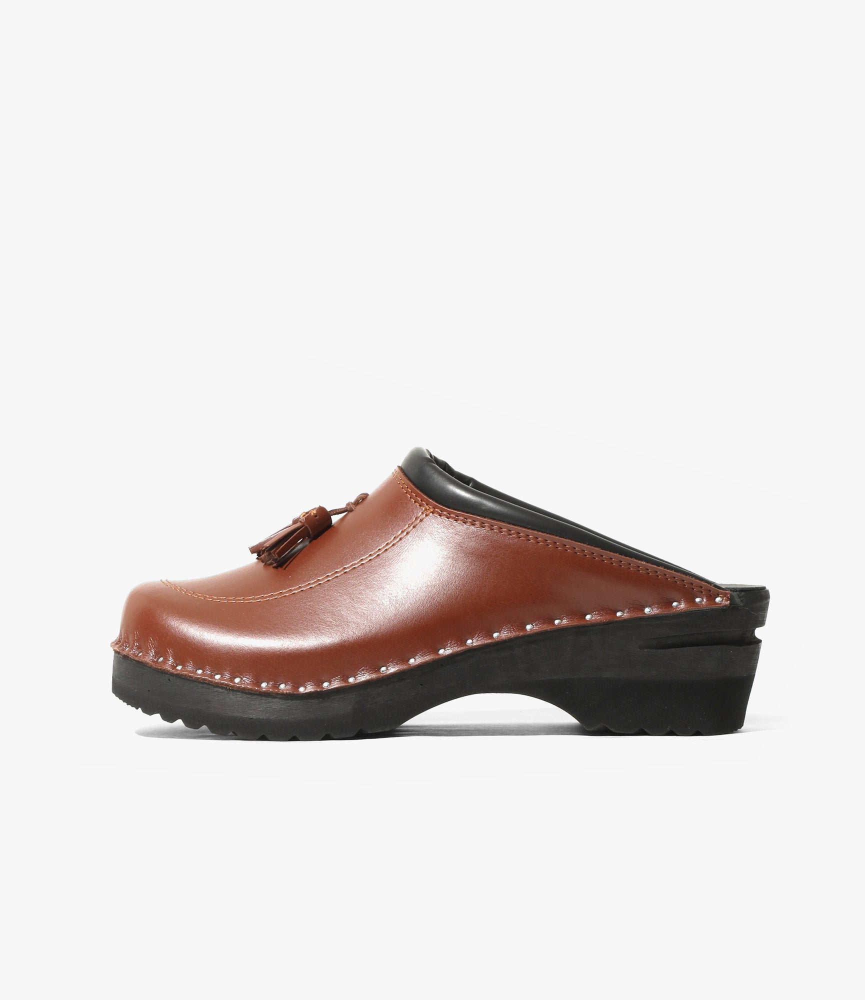 Twin Tassel 'Monet' Clog – Brown Leather