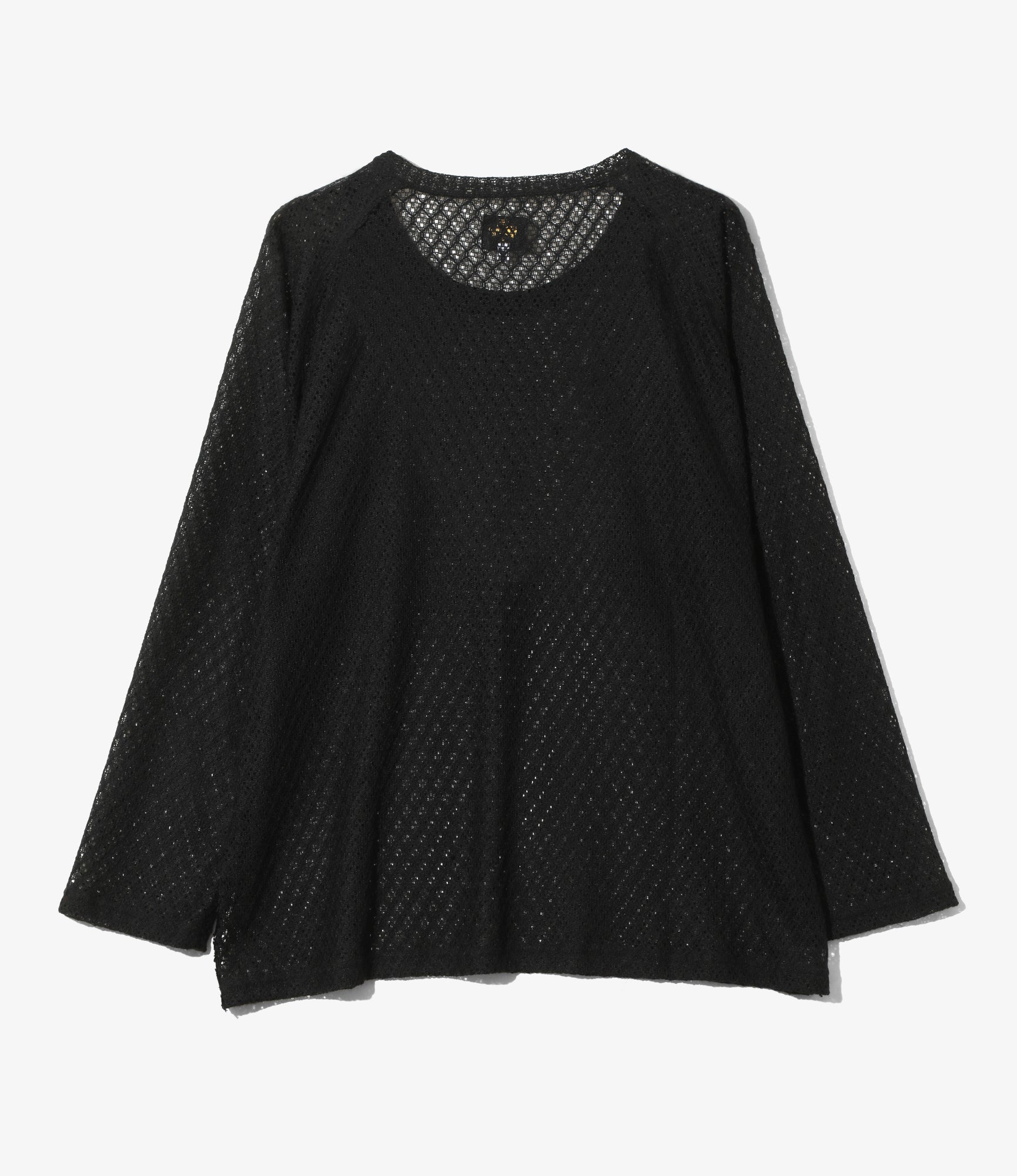 Long Sleeve U-Neck T-Shirt – Black Raschel Lace