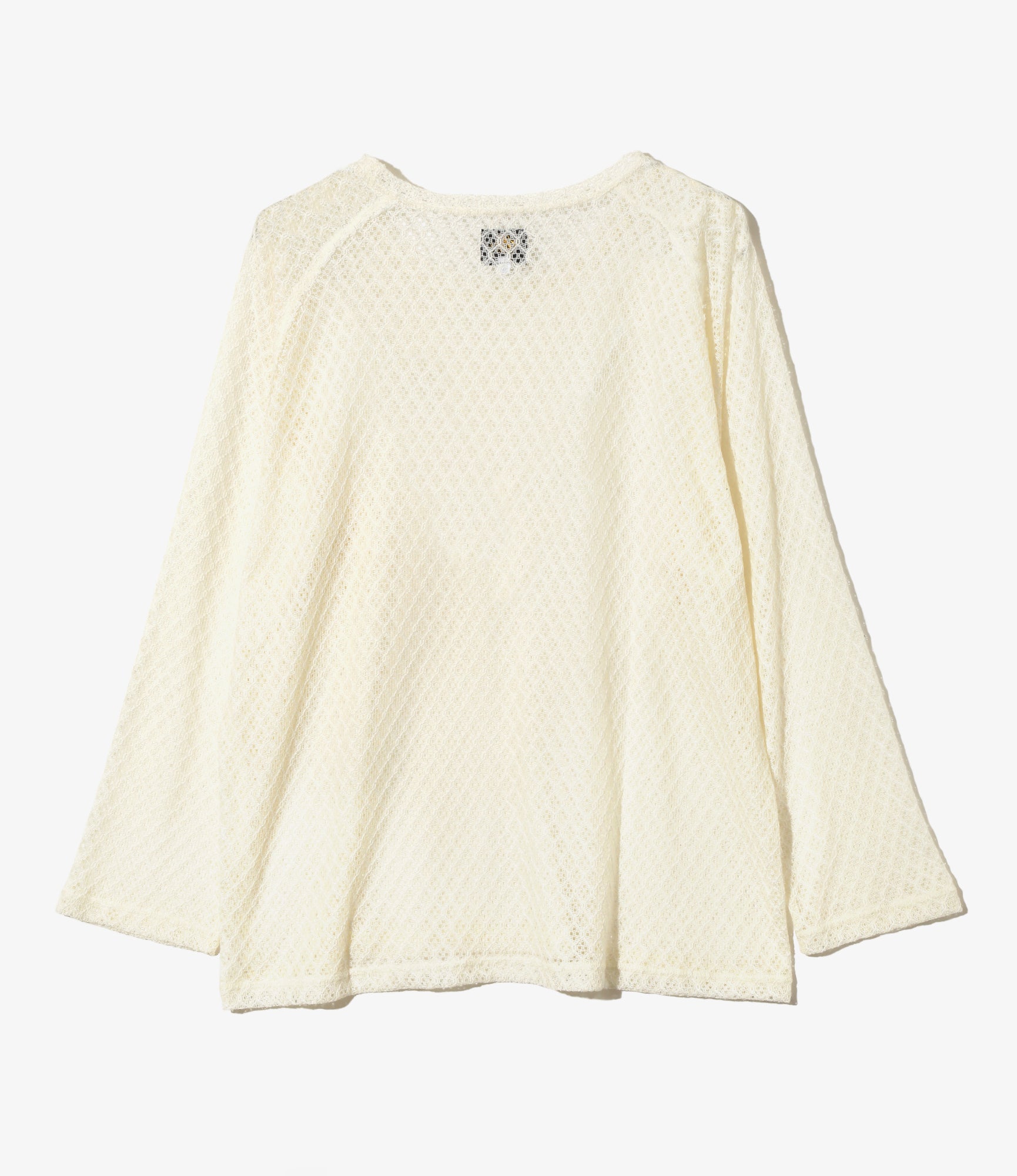 Long Sleeve U-Neck T-Shirt – White Raschel Lace