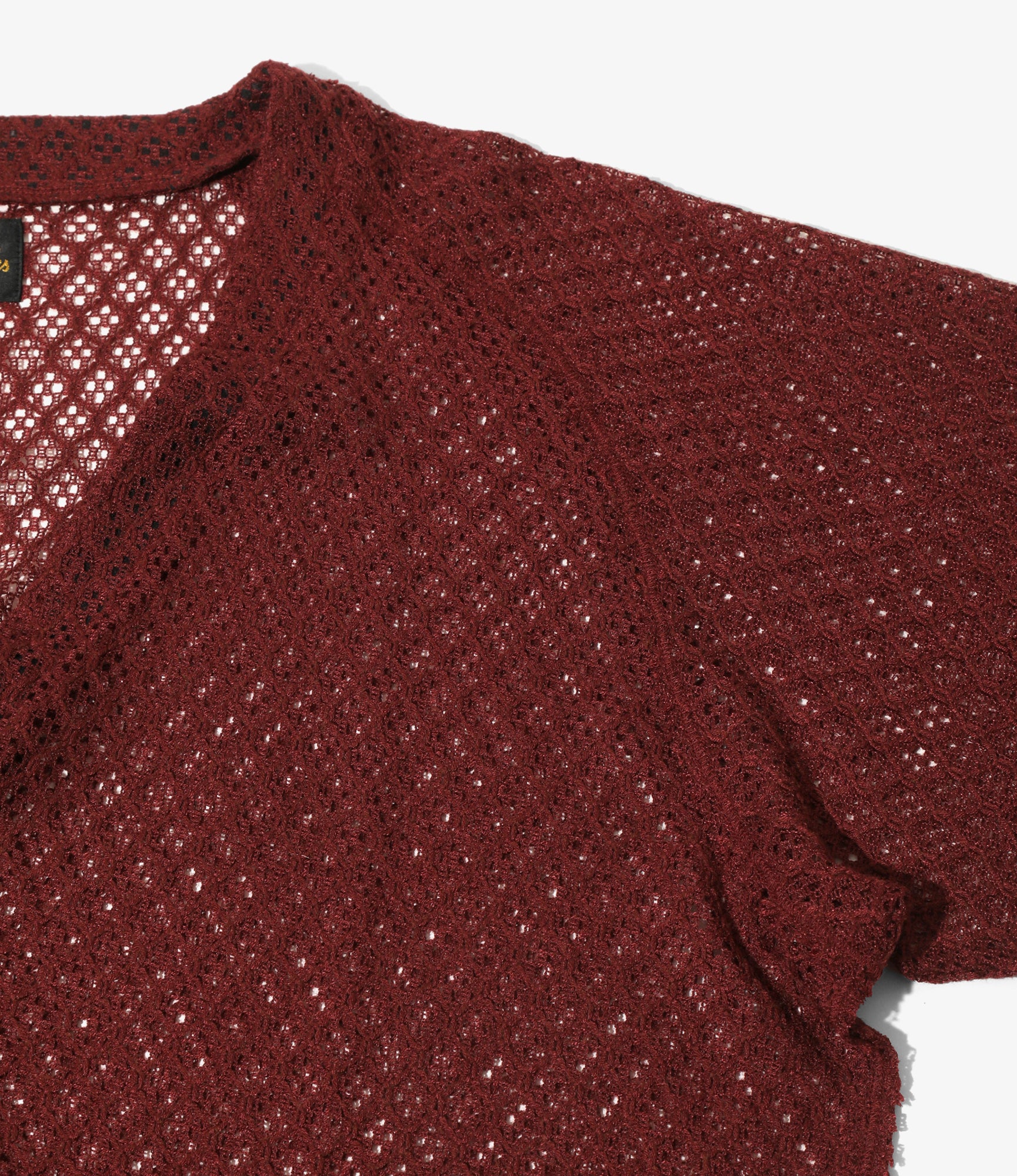V-Neck Cardigan – Burgundy Raschel Lace