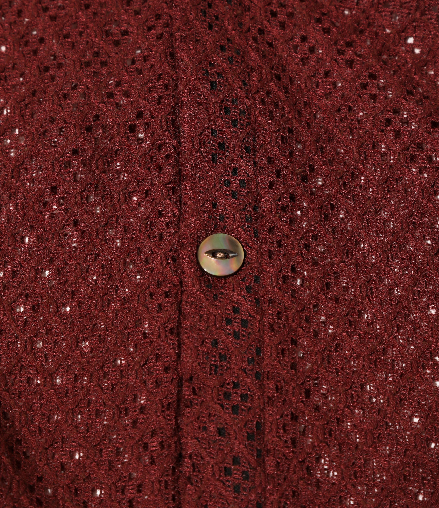V-Neck Cardigan – Burgundy Raschel Lace