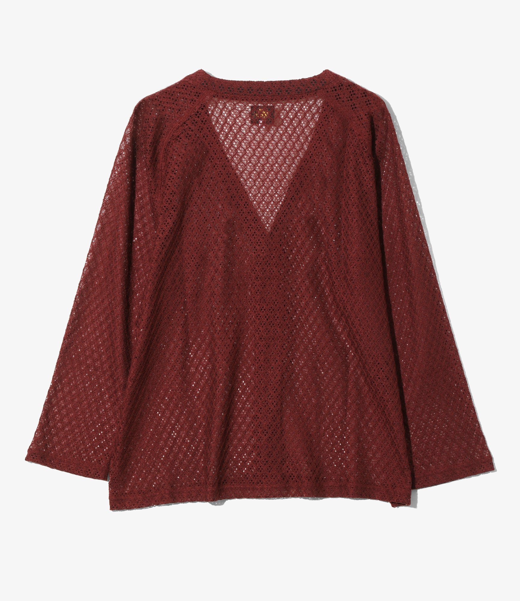 V-Neck Cardigan – Burgundy Raschel Lace