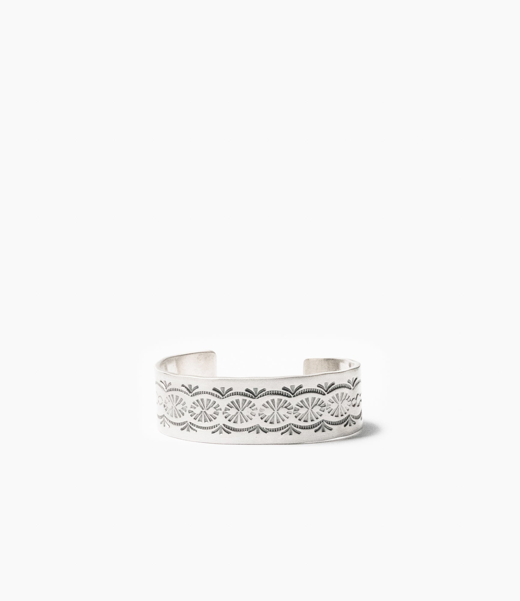 Large Navajo Cuff One – Sterling Silver