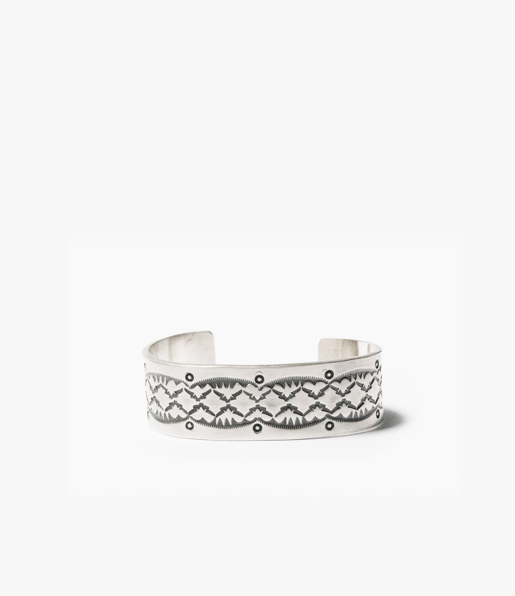 Large Navajo Cuff Two – Sterling Silver