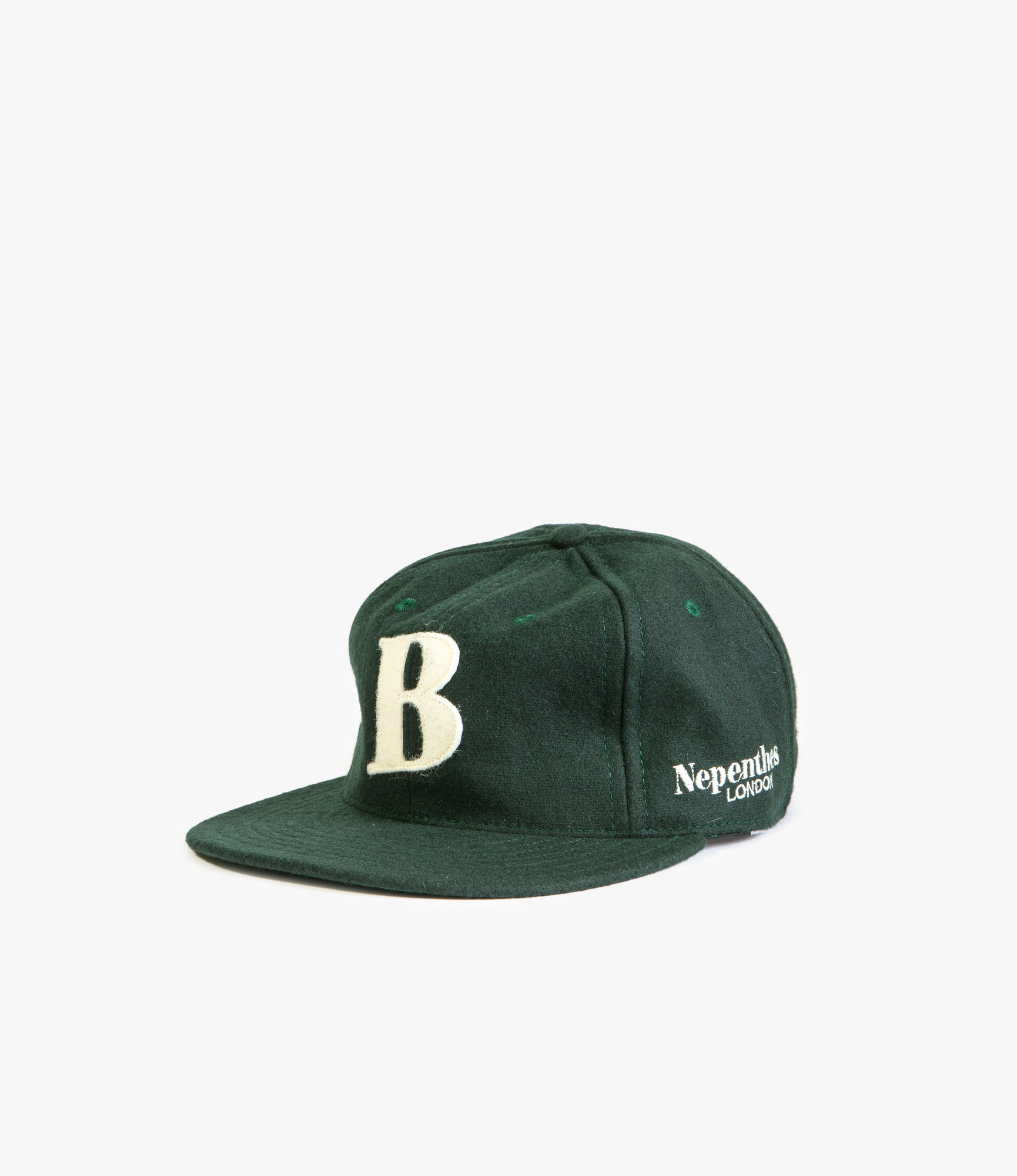 Baseball Cap – Bottle Green / Cream Wool