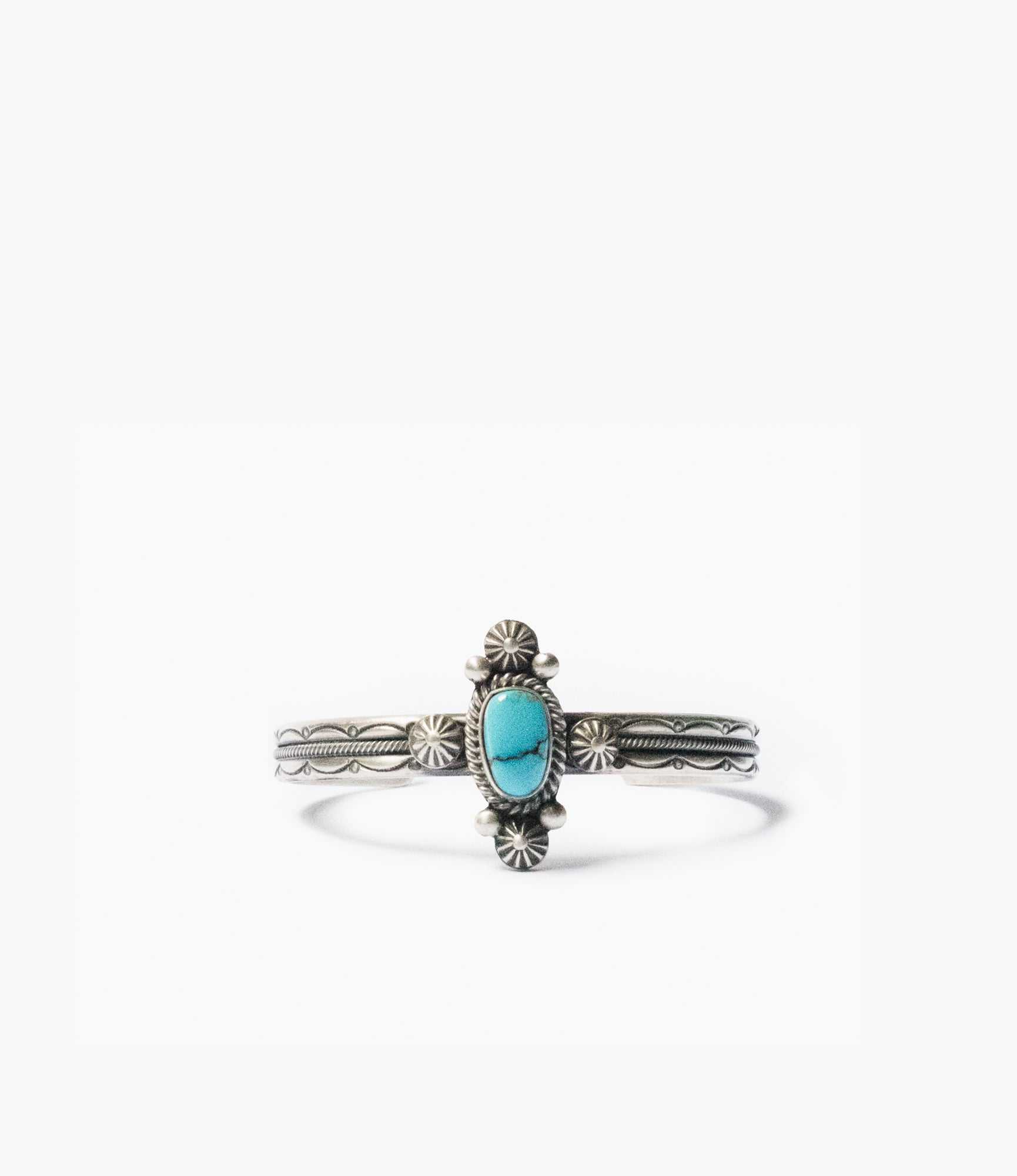 Narrow Navajo Inlay Cuff – Turquoise