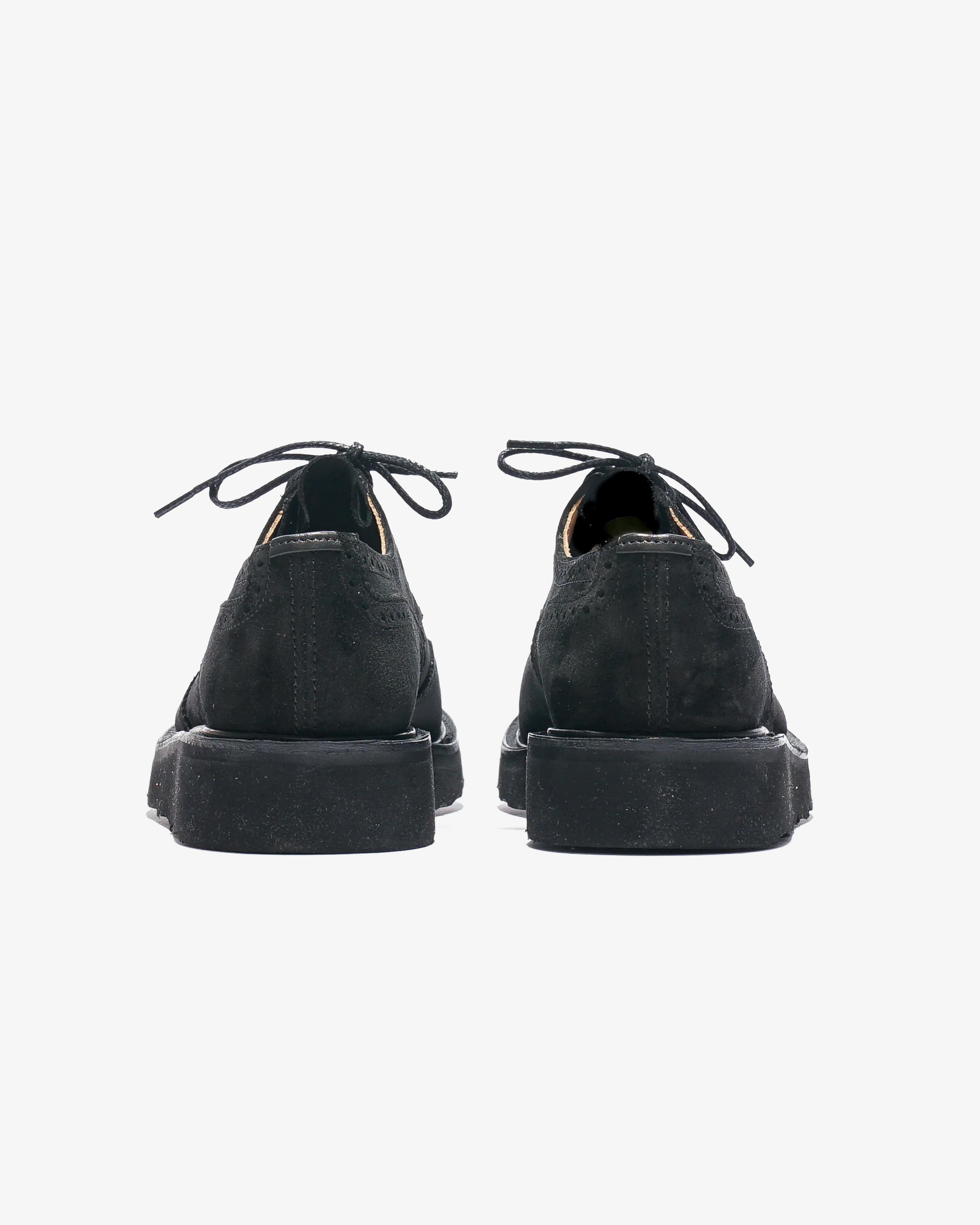 Tricker's x Nepenthes Asymmetric Gibson Brogues - Moreflex Sole - Black Suede – Tricker's x Nepenthes – Nepenthes London