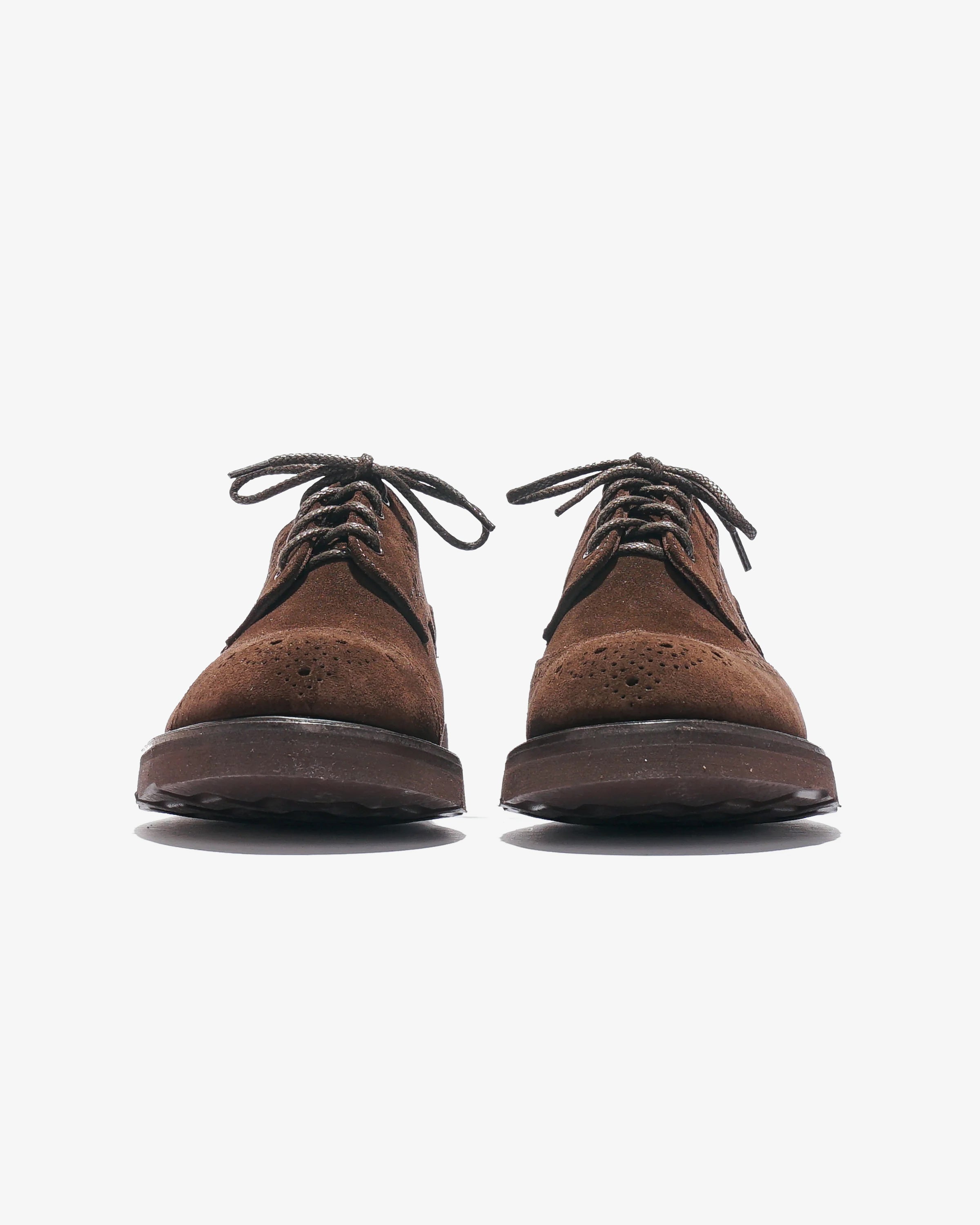 Tricker's x Nepenthes Asymmetric Gibson Brogues - Moreflex Sole - Brown Suede – Tricker's x Nepenthes – Nepenthes London