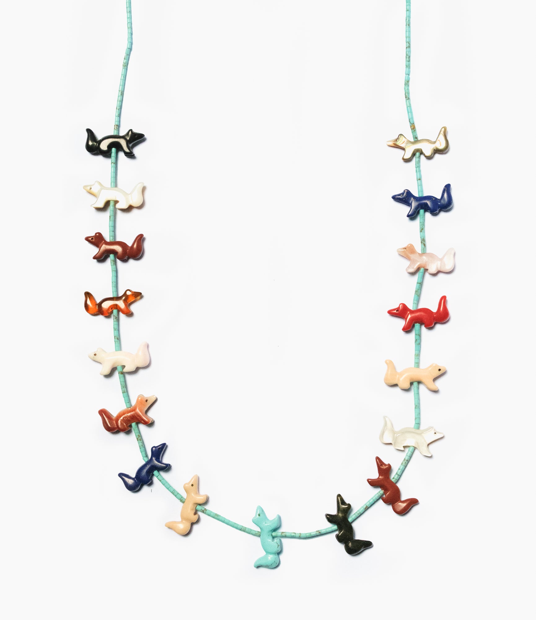Zuni Carved Fox Necklace