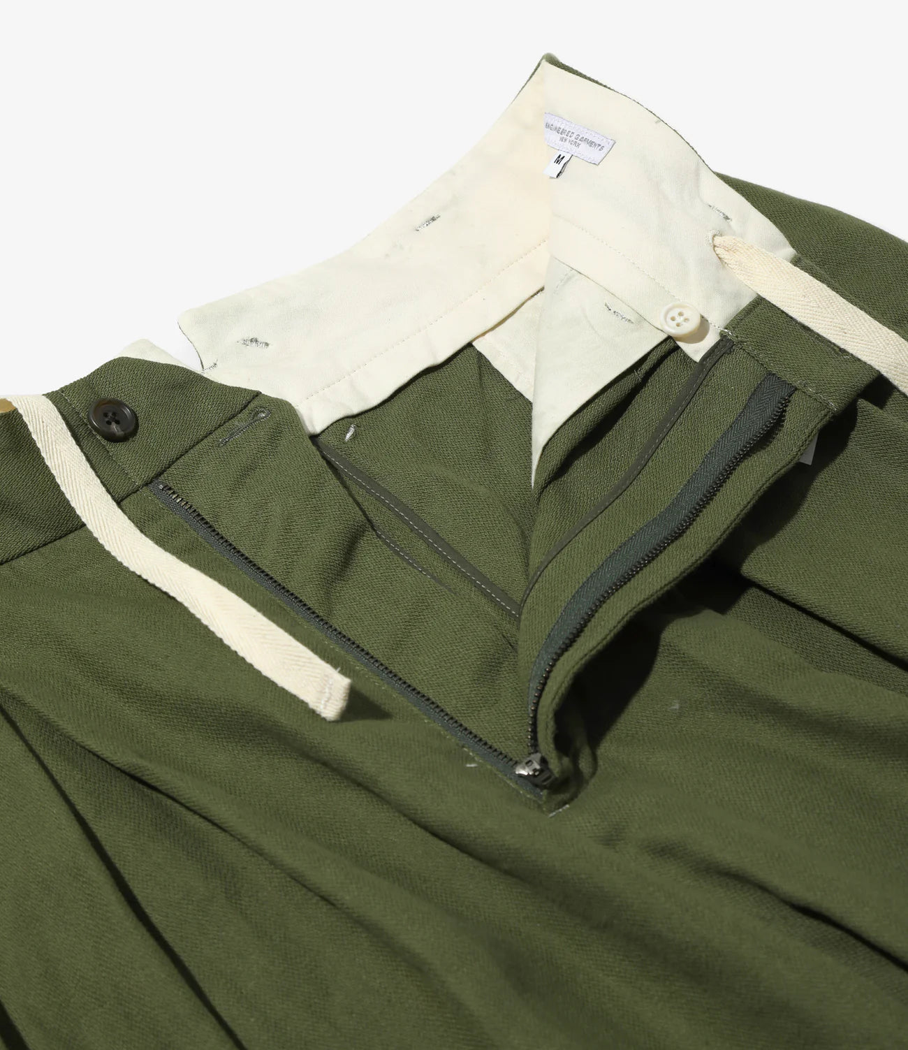 Engineered Garments Nepenthes SP Bontan Pant - Olive Cotton Hemp Satin