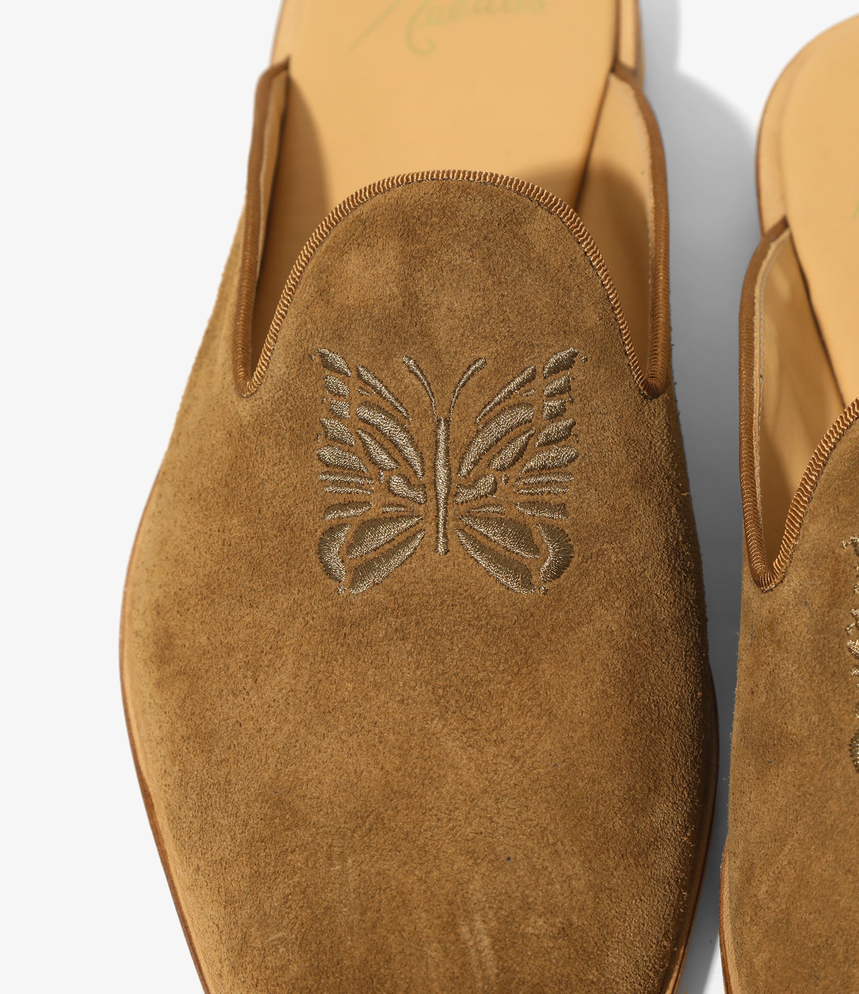Needles Papillon Emb Slip-In - Brown Suede – Needles – Nepenthes London