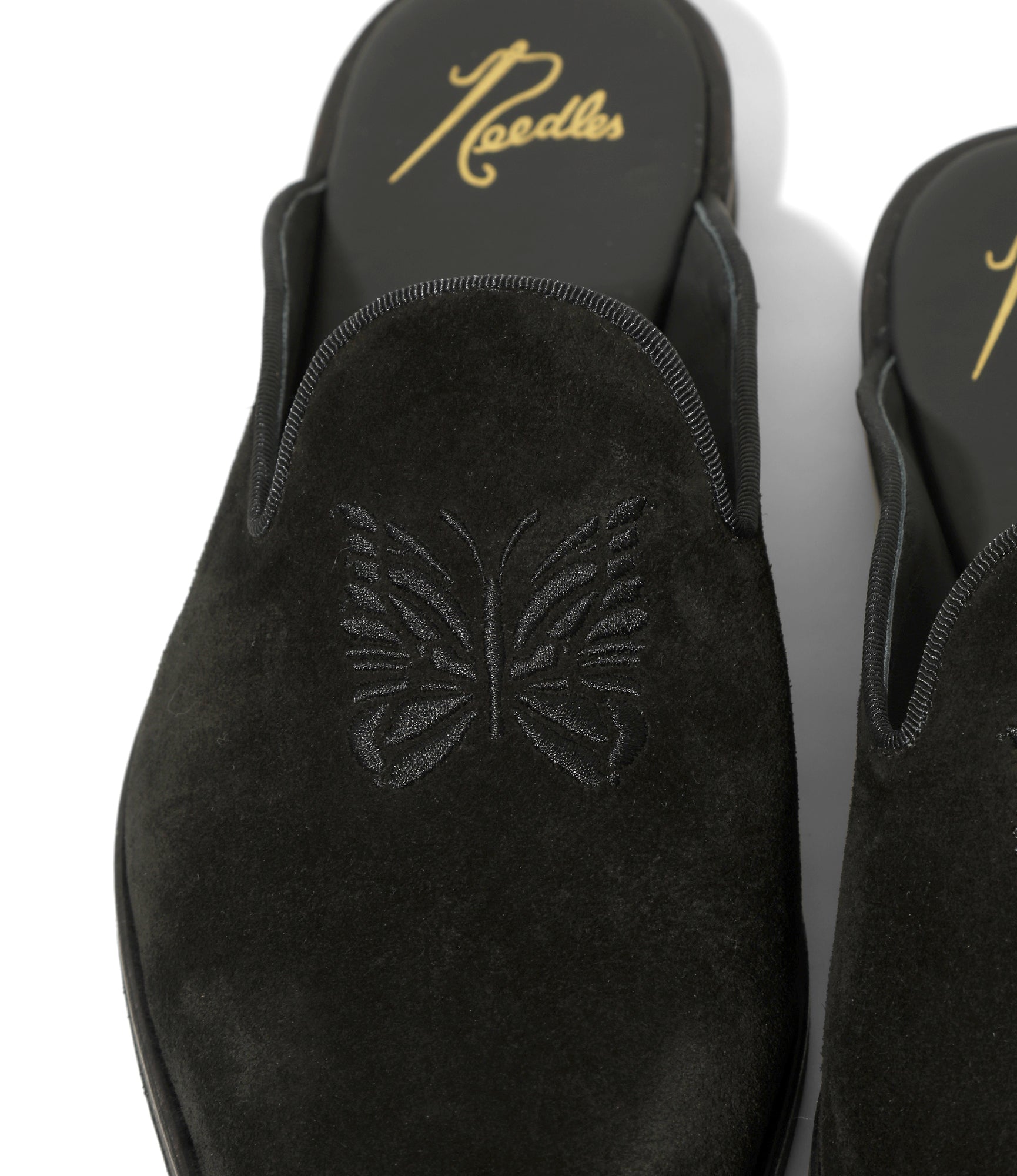 Needles Papillon Emb Slip-In - Black Suede – Needles – Nepenthes London