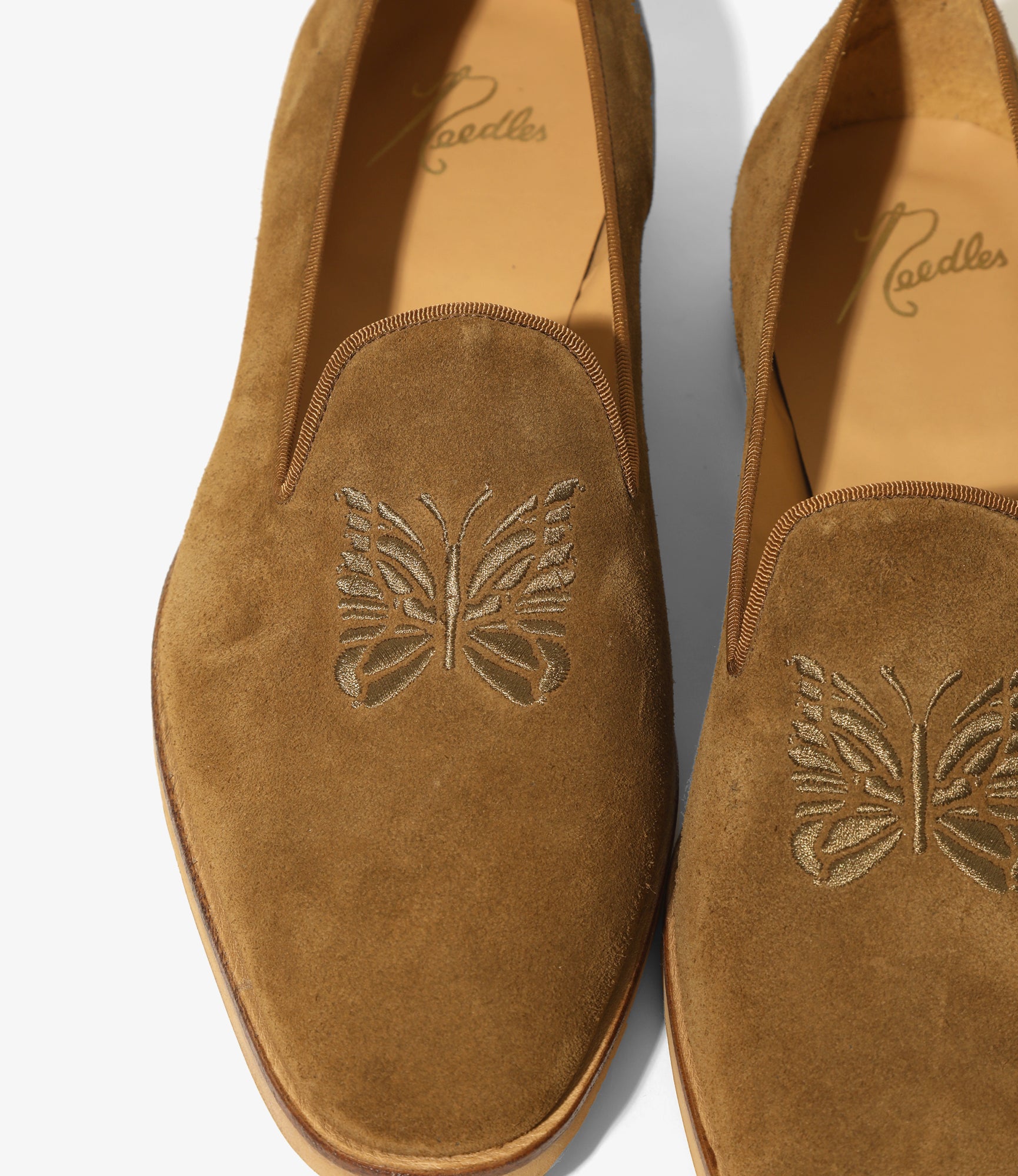 Needles Papillon Emb Slip-On - Brown Suede – Needles – Nepenthes London