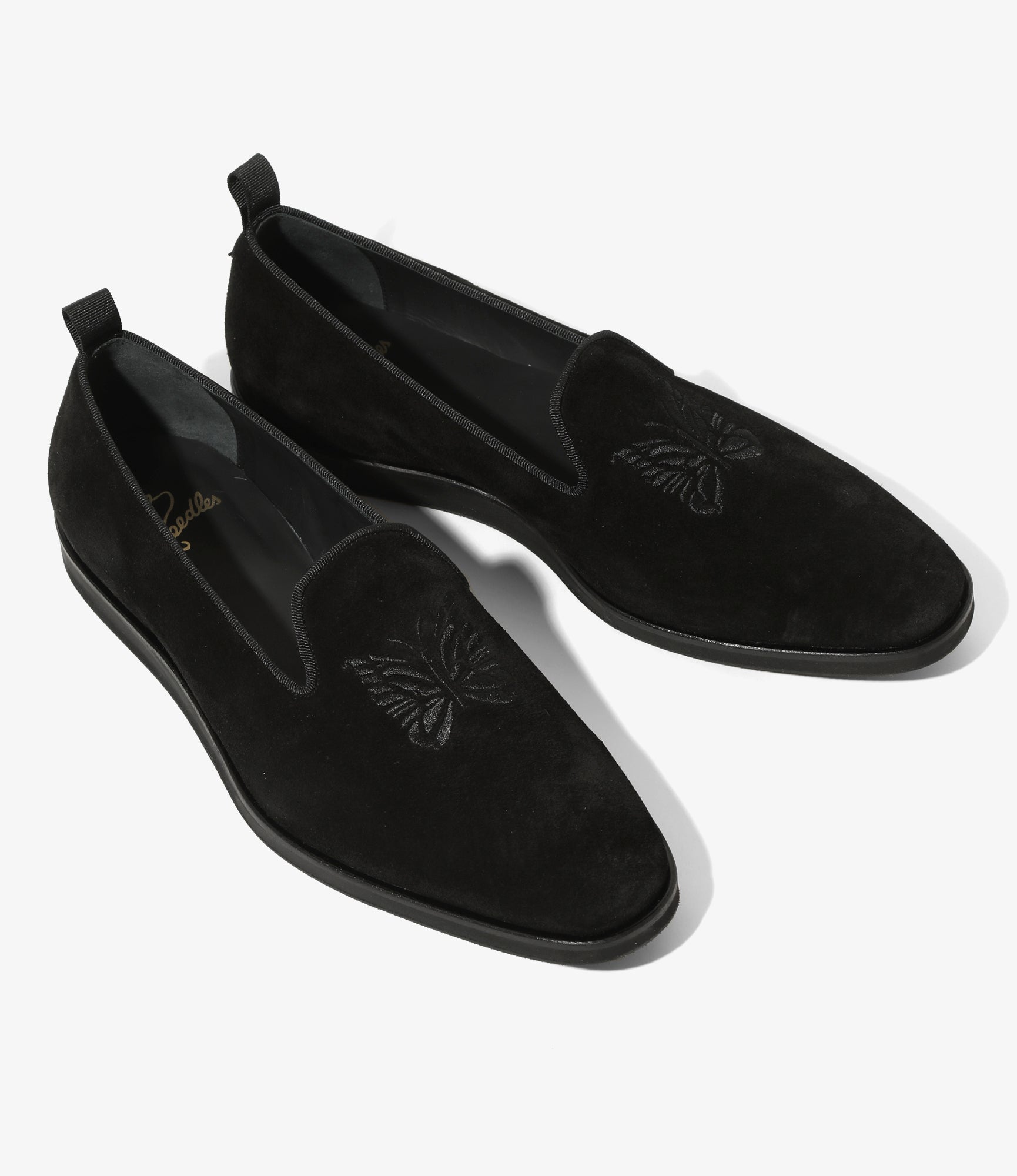 Needles Papillon Emb Slip-On - Black Suede – Needles – Nepenthes London