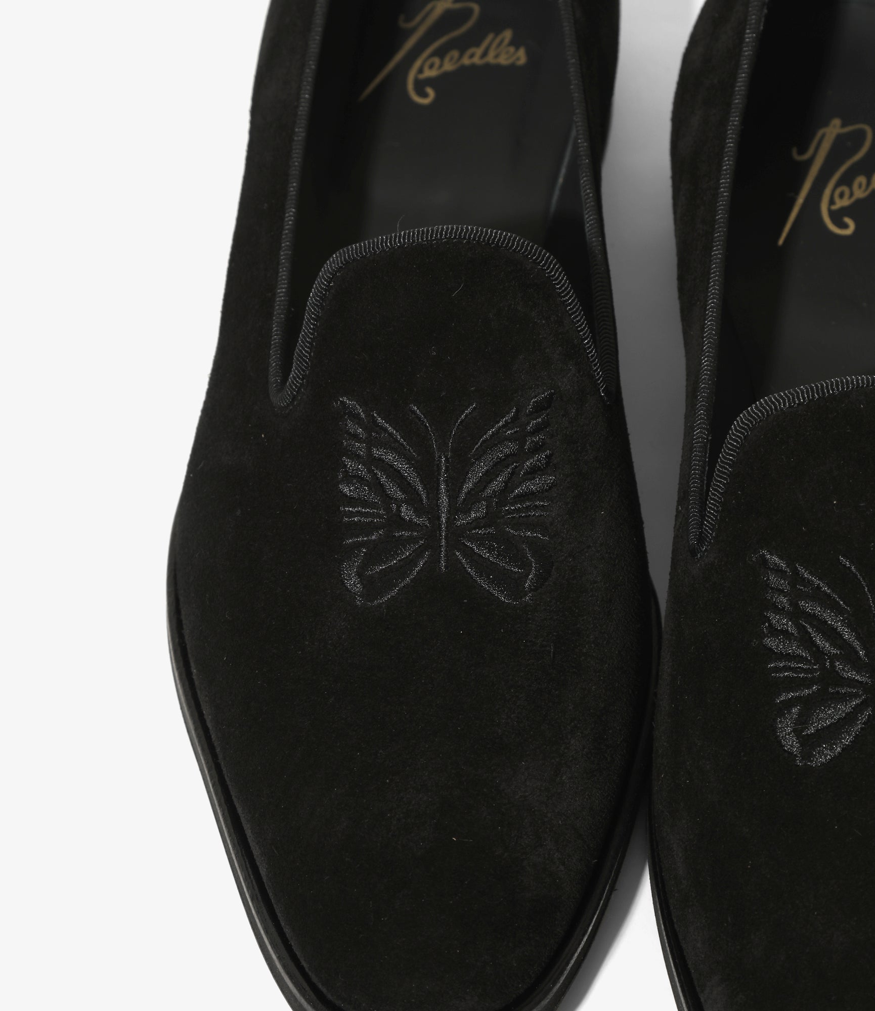 Needles Papillon Emb Slip-On - Black Suede – Needles – Nepenthes London