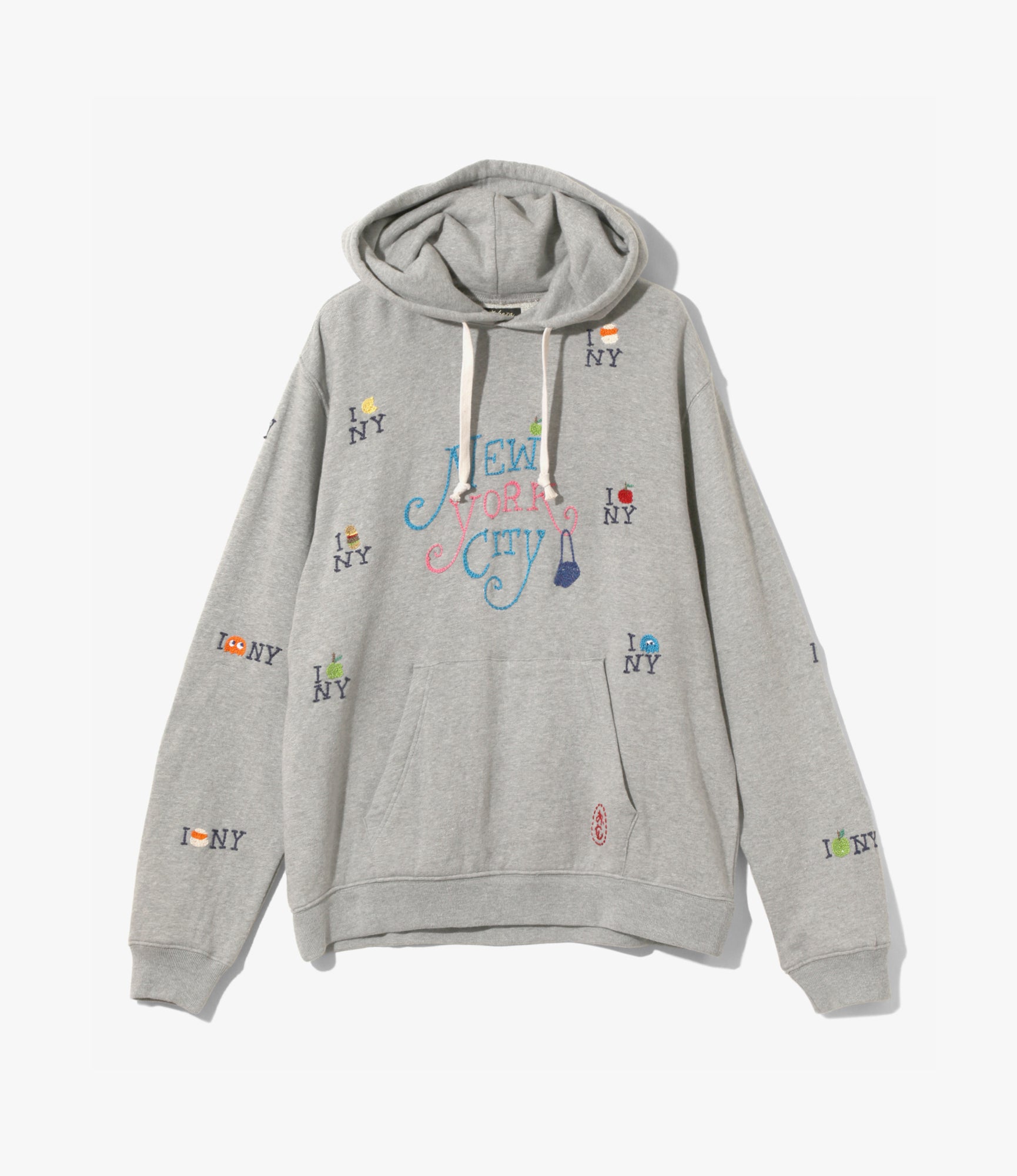 Pullover Hoodie – Heather Grey 'NYC' Embroidery