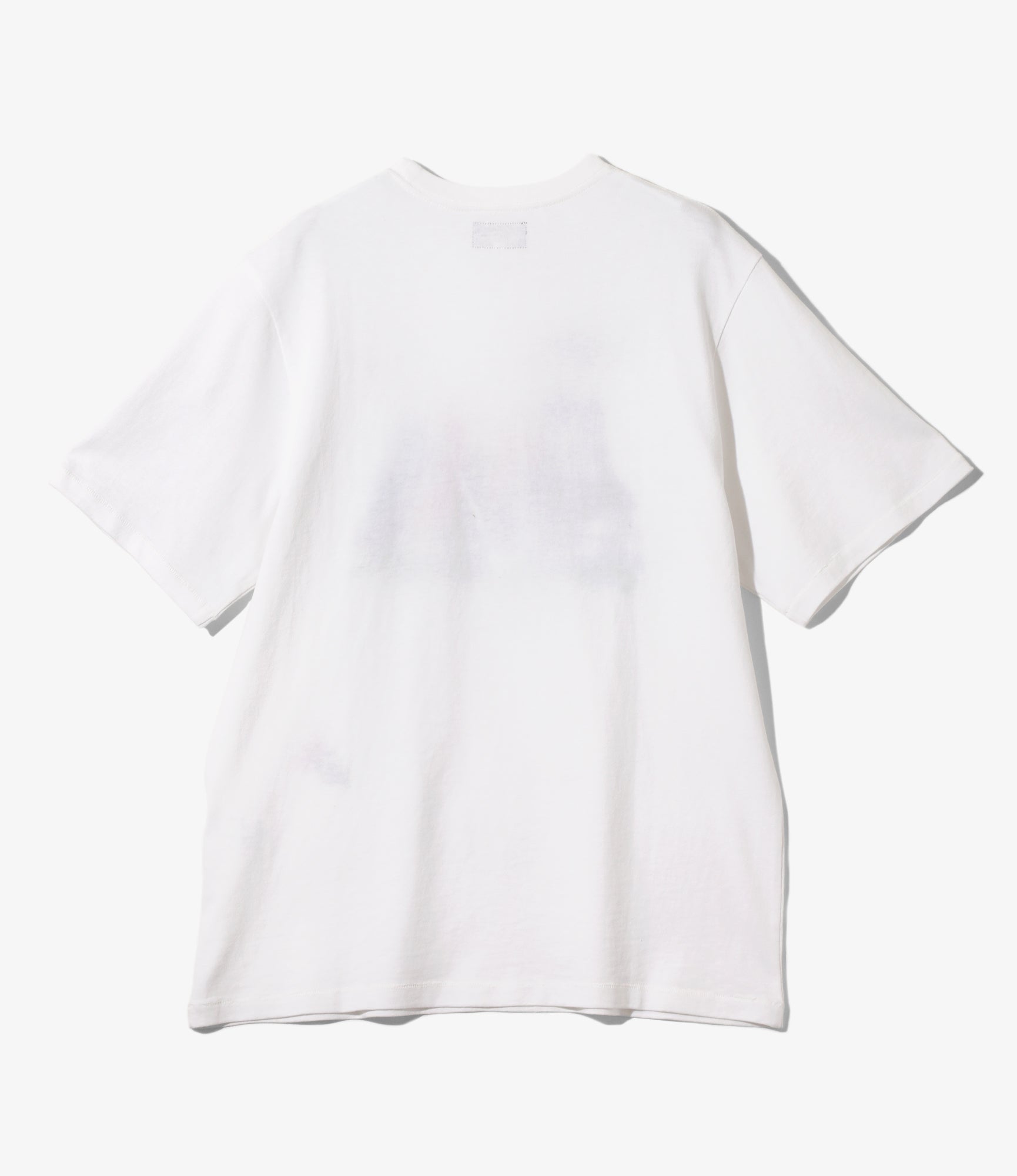 Crew Neck T-Shirt – White 'NYC Skyline' Embroidery