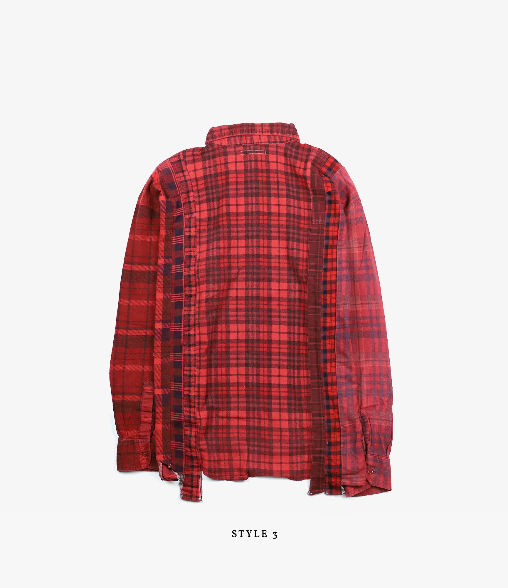 7 Cuts Wide Shirt – Red Overdyed Flannel