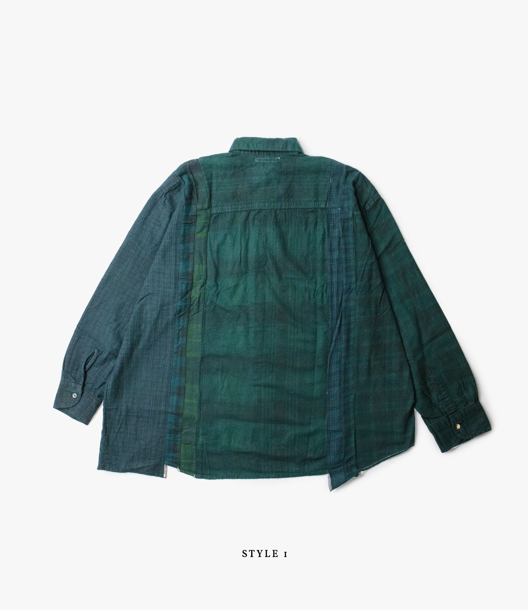 7 Cuts Wide Shirt – Green Overdyed Flannel