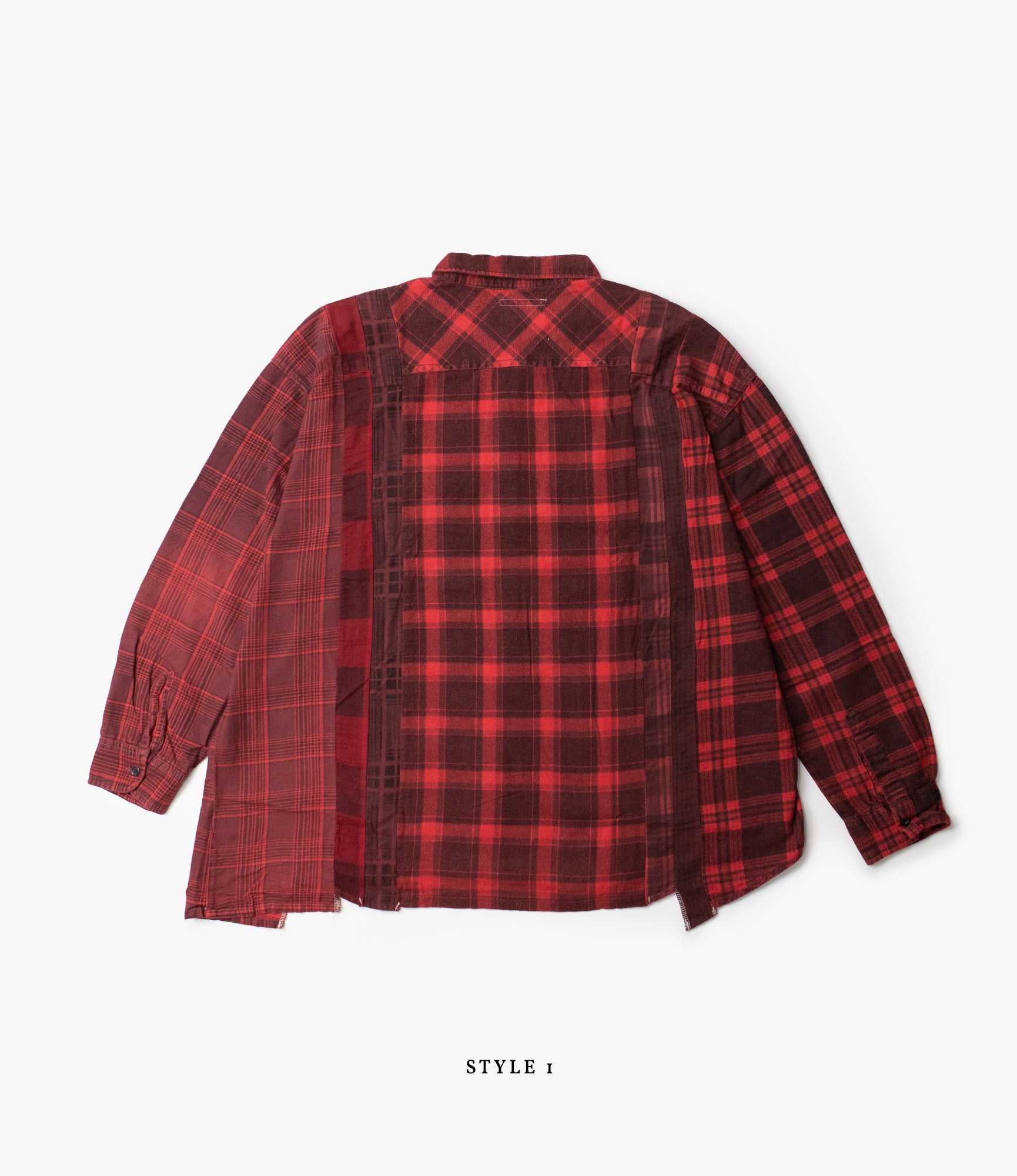 7 Cuts Wide Shirt – Red Overdyed Flannel