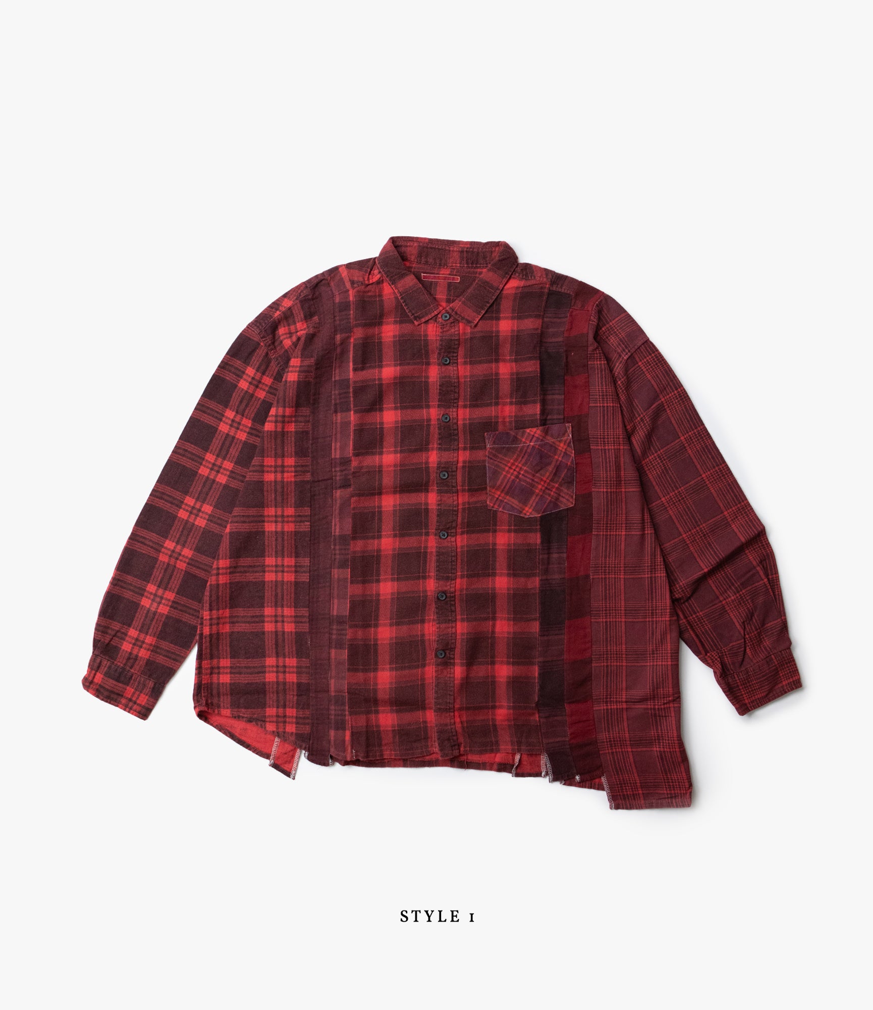 7 Cuts Wide Shirt – Red Overdyed Flannel