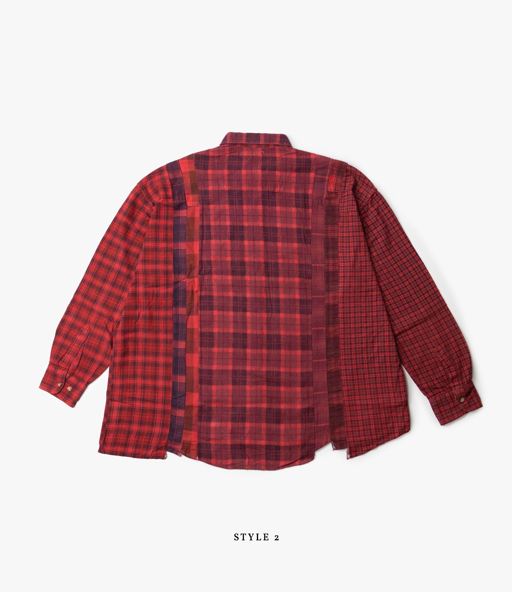 7 Cuts Wide Shirt – Red Overdyed Flannel