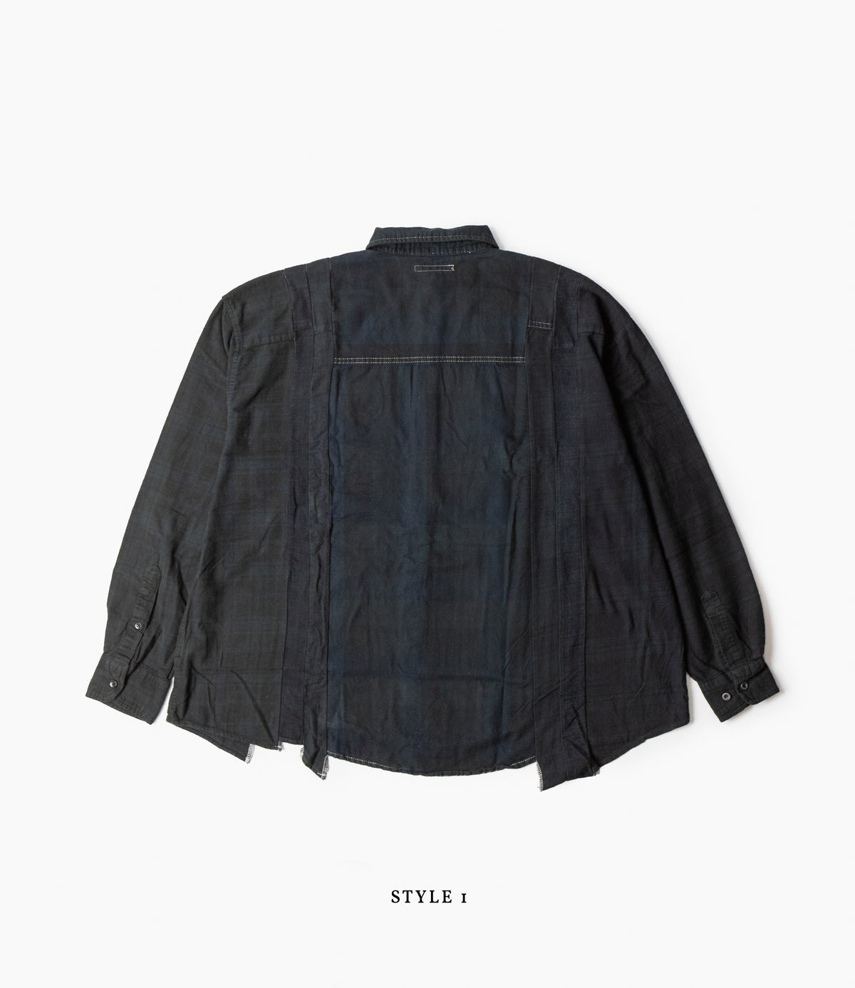 7 Cuts Wide Shirt – Black | Rebuild by Needles | Nepenthes London