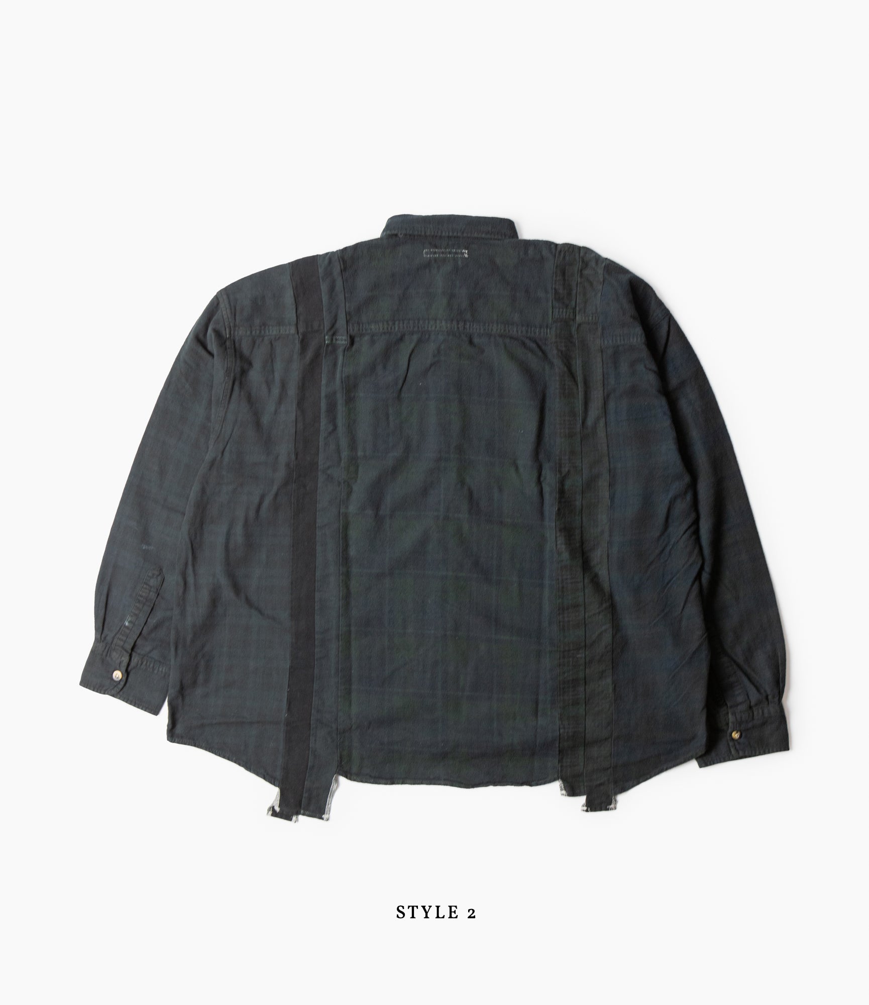 7 Cuts Wide Shirt – Black Overdyed Flannel