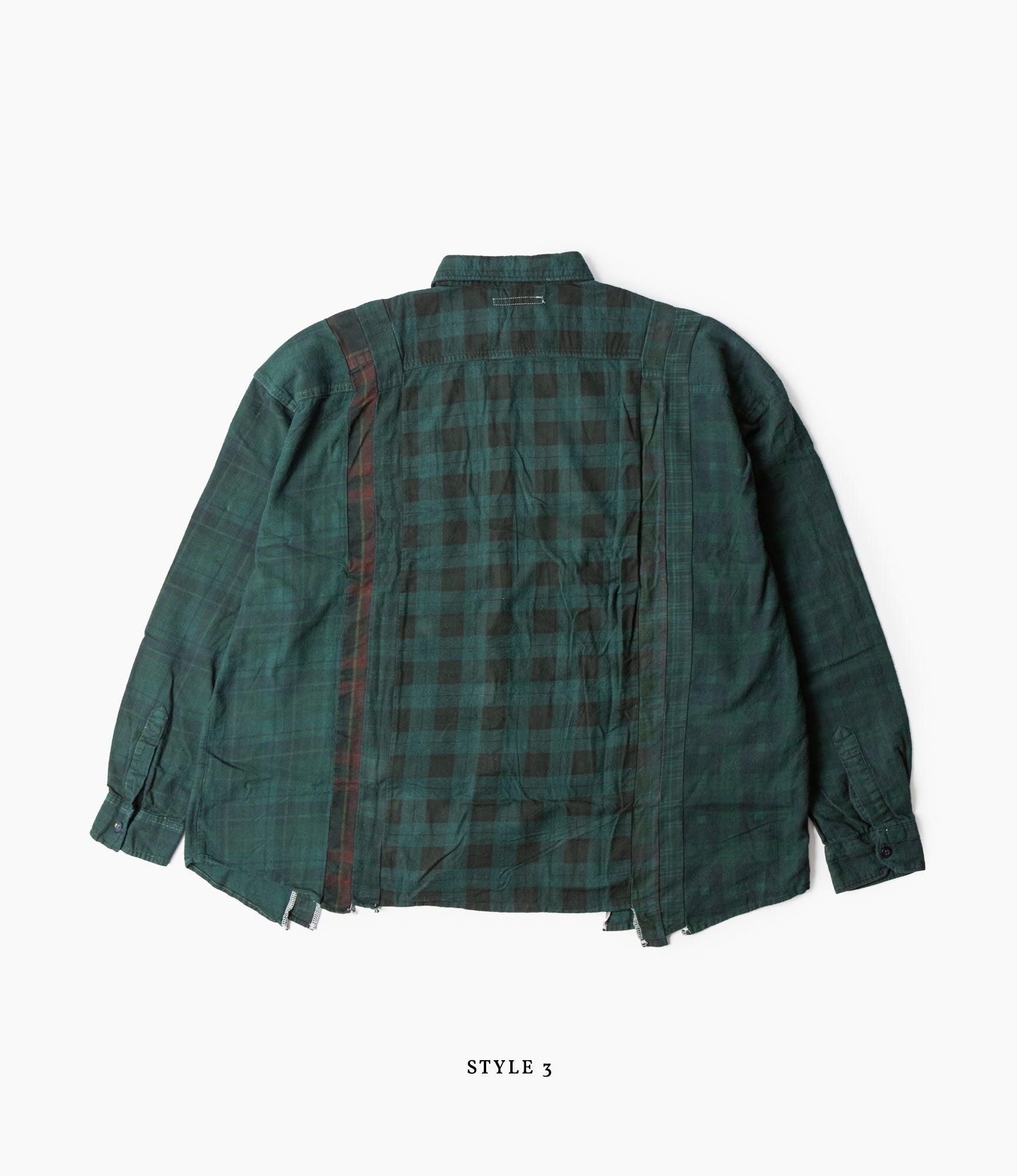 7 Cuts Wide Shirt – Green Overdyed Flannel