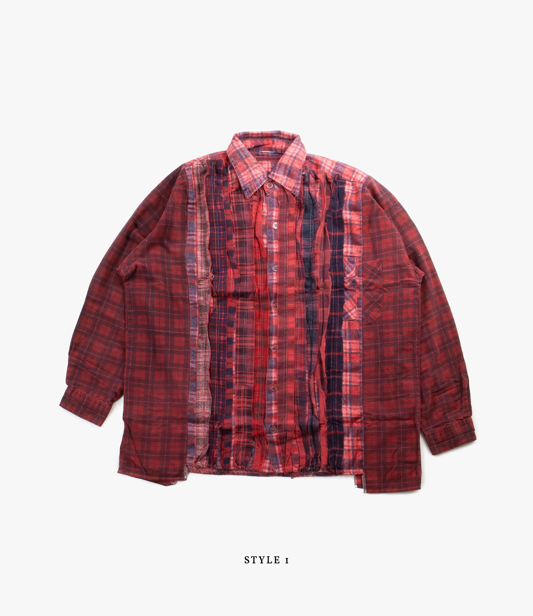 Wide Ribbon Shirt – Red Overdyed Flannel