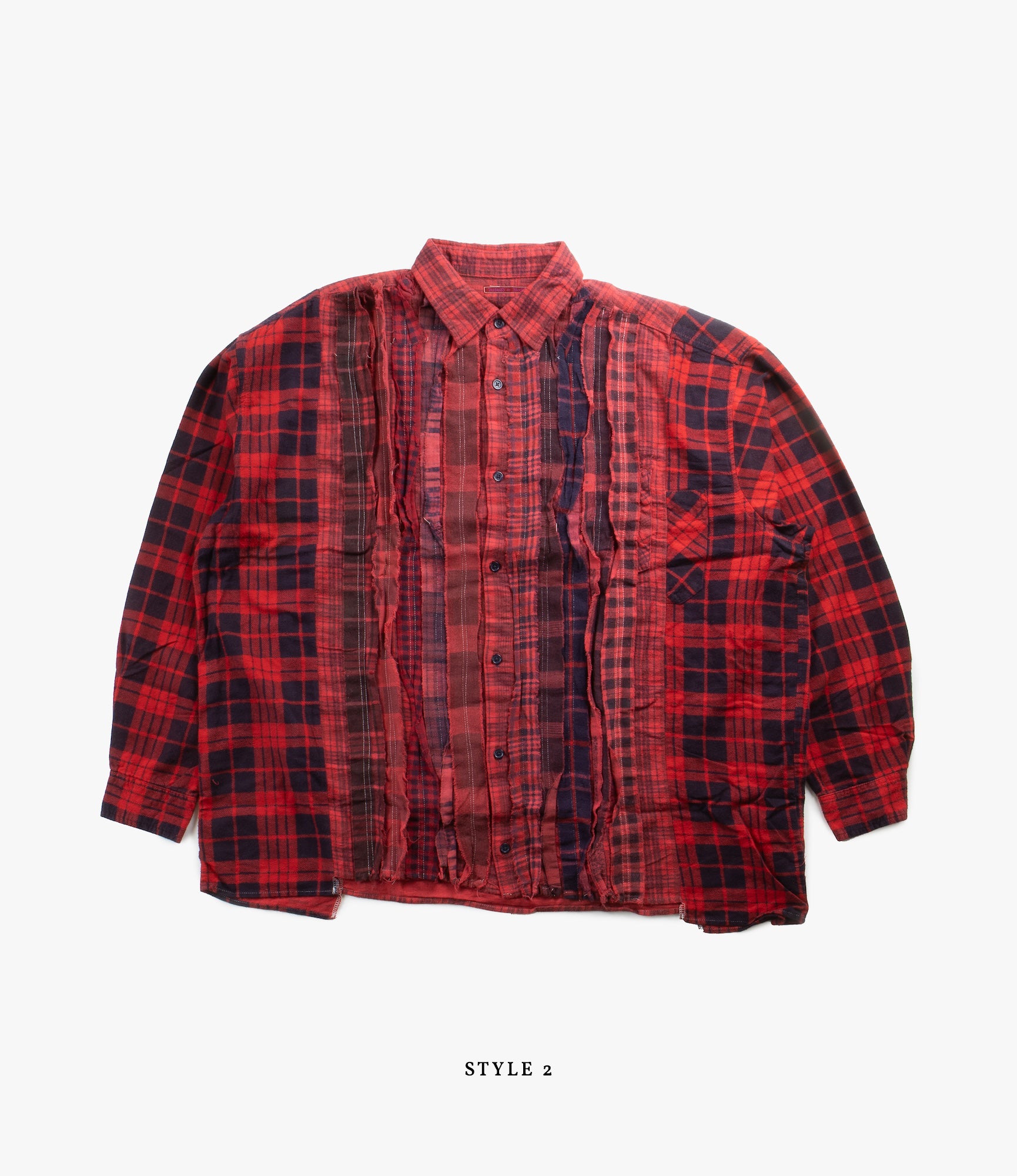 Wide Ribbon Shirt – Red Overdyed Flannel