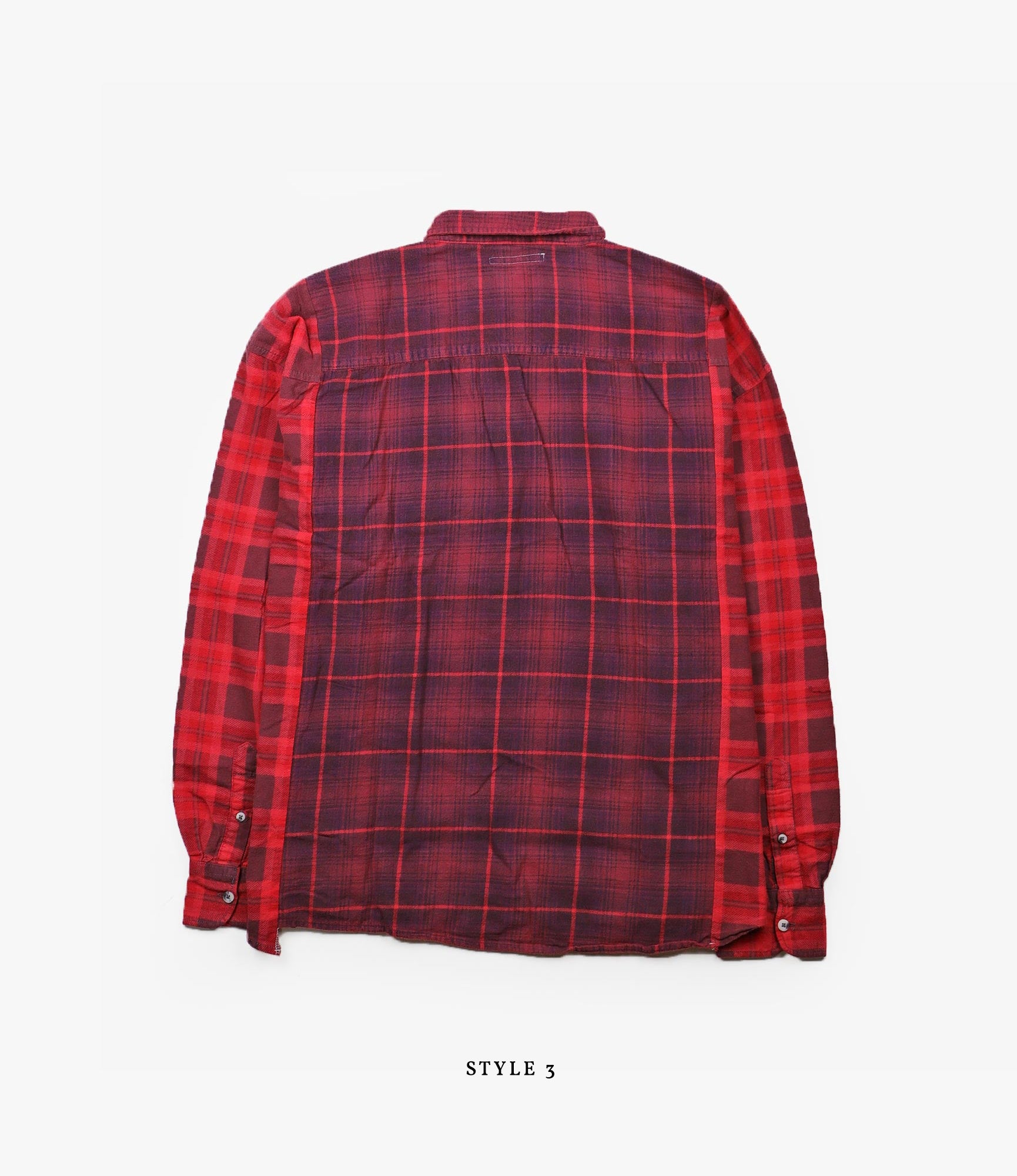 Wide Ribbon Shirt – Red Overdyed Flannel