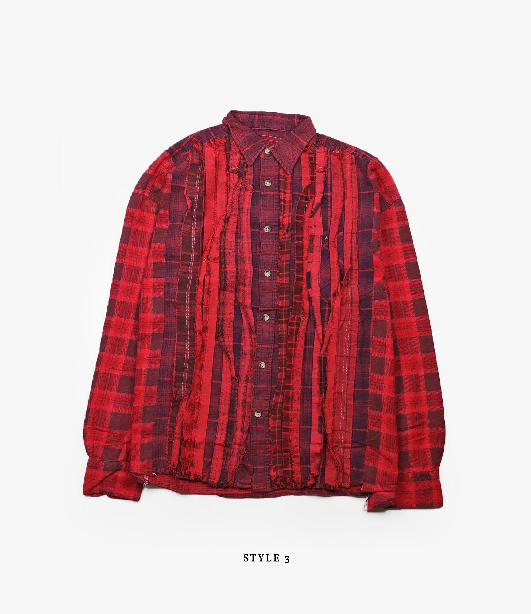 Wide Ribbon Shirt – Red Overdyed Flannel