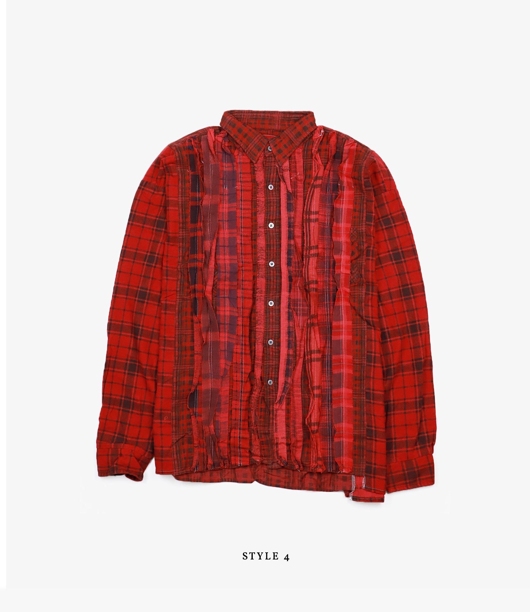 Wide Ribbon Shirt – Red Overdyed Flannel