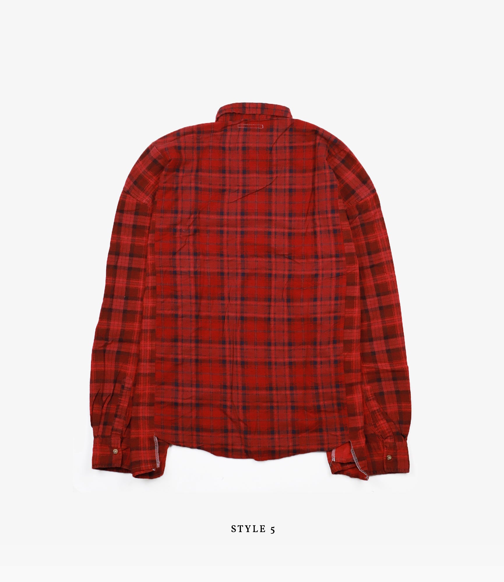 Wide Ribbon Shirt – Red Overdyed Flannel