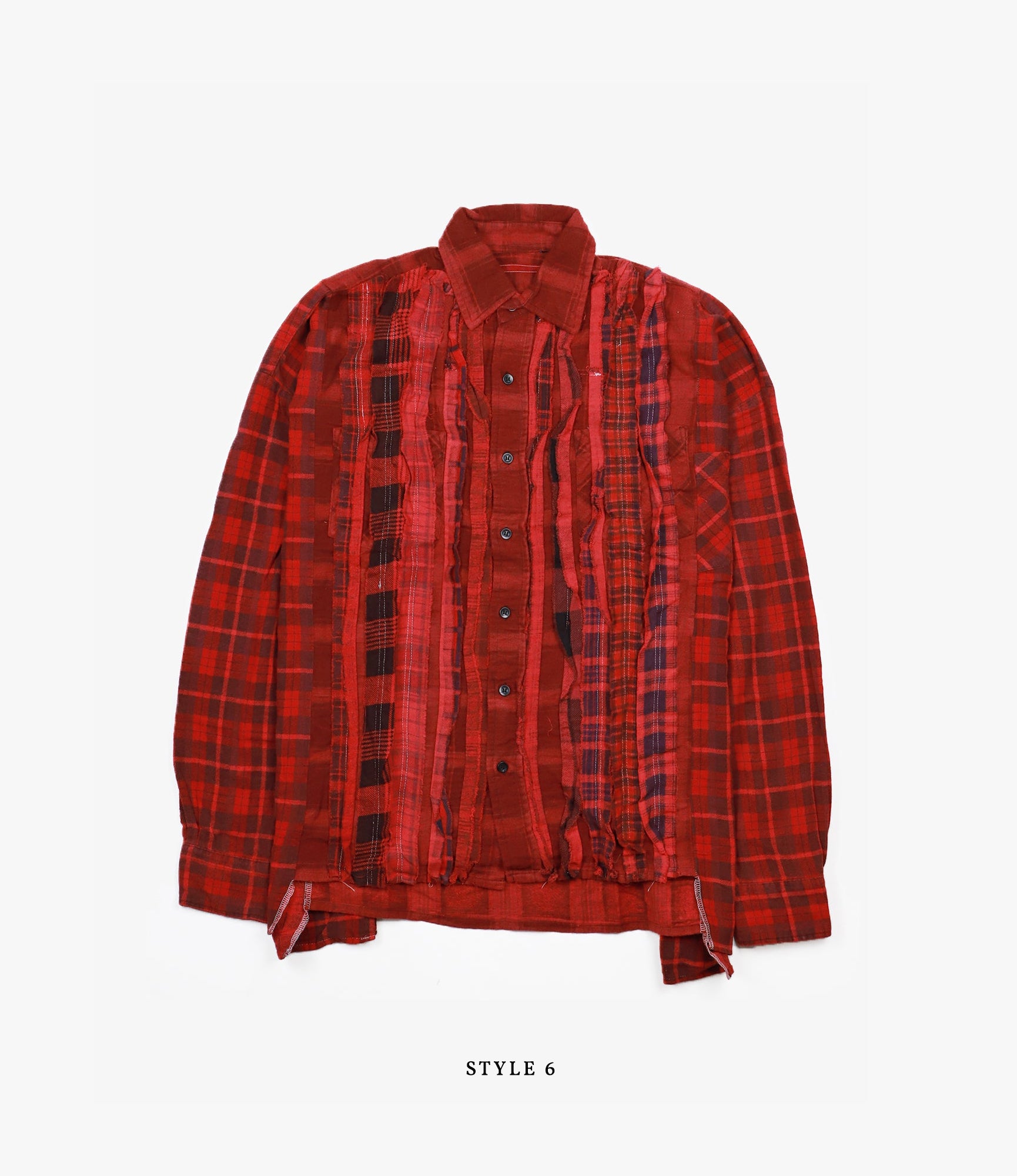 Wide Ribbon Shirt – Red Overdyed Flannel