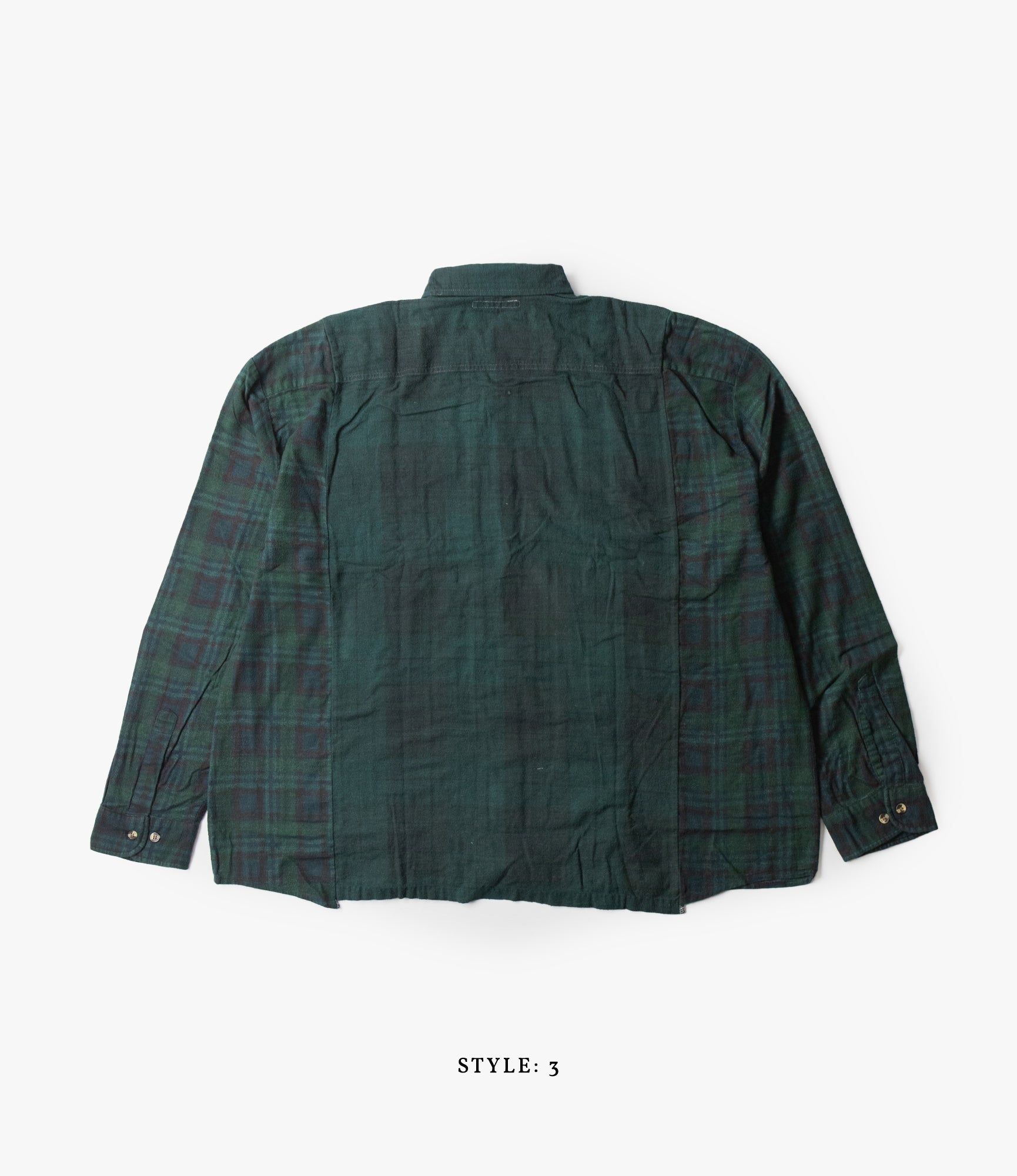 Wide Ribbon Shirt – Green Overdyed Flannel