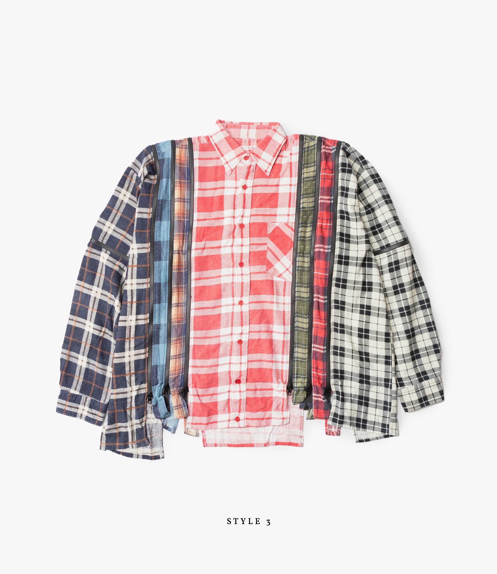 7 Cuts Wide Zipped Shirt – Assorted Flannel