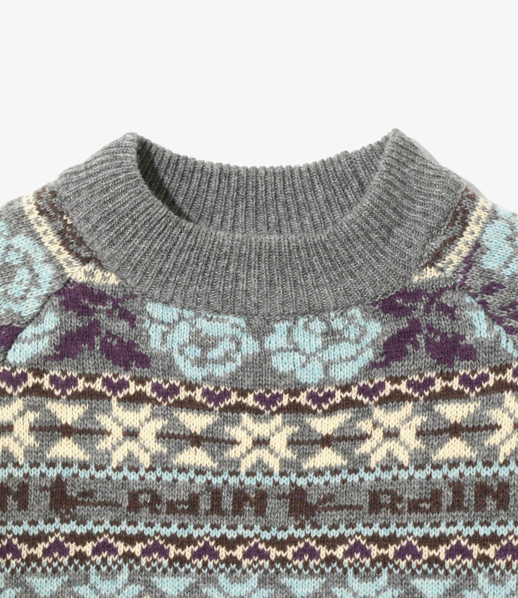 Fair Isle Frill Sweater – Heather Grey