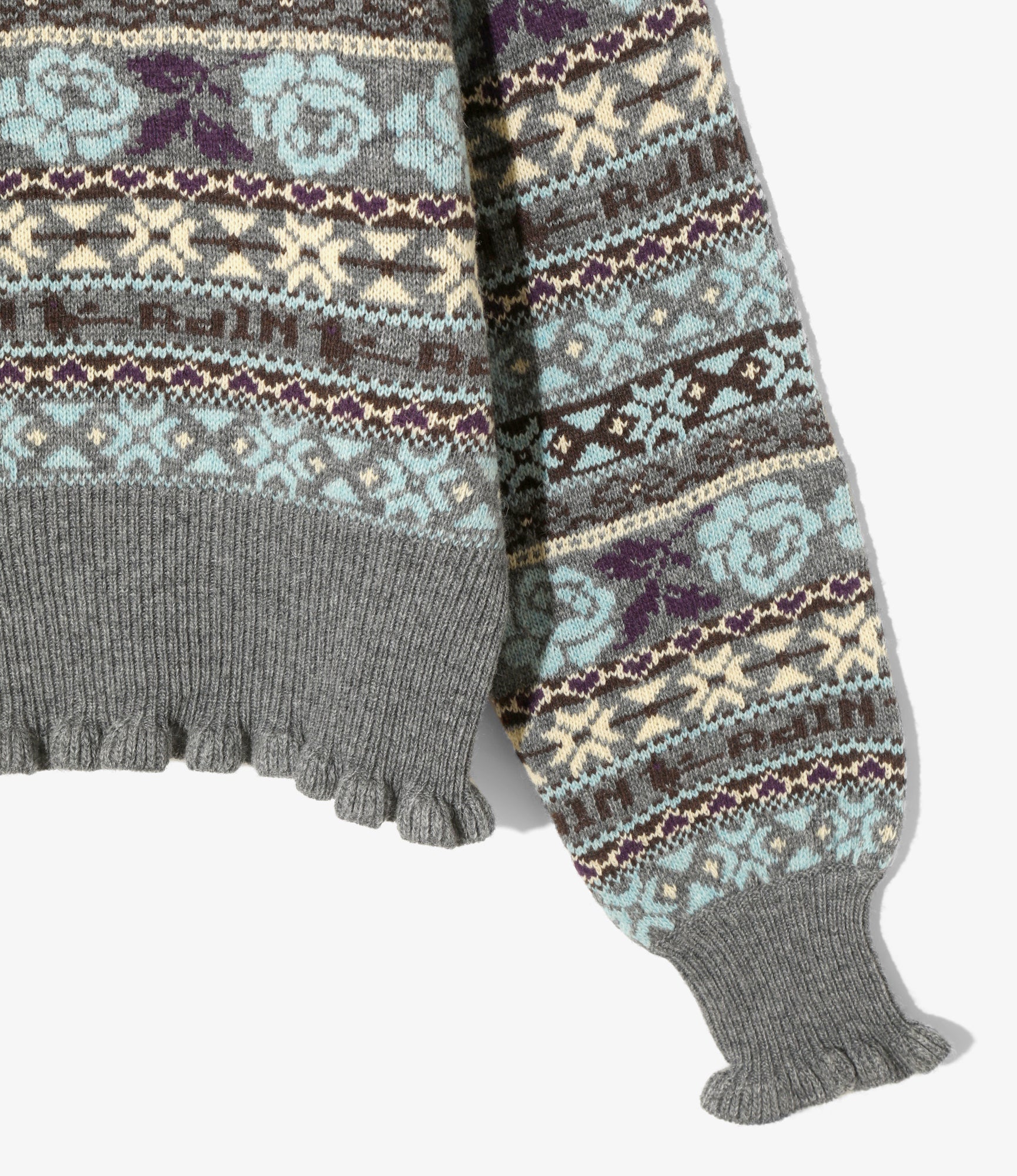 Fair Isle Frill Sweater – Heather Grey