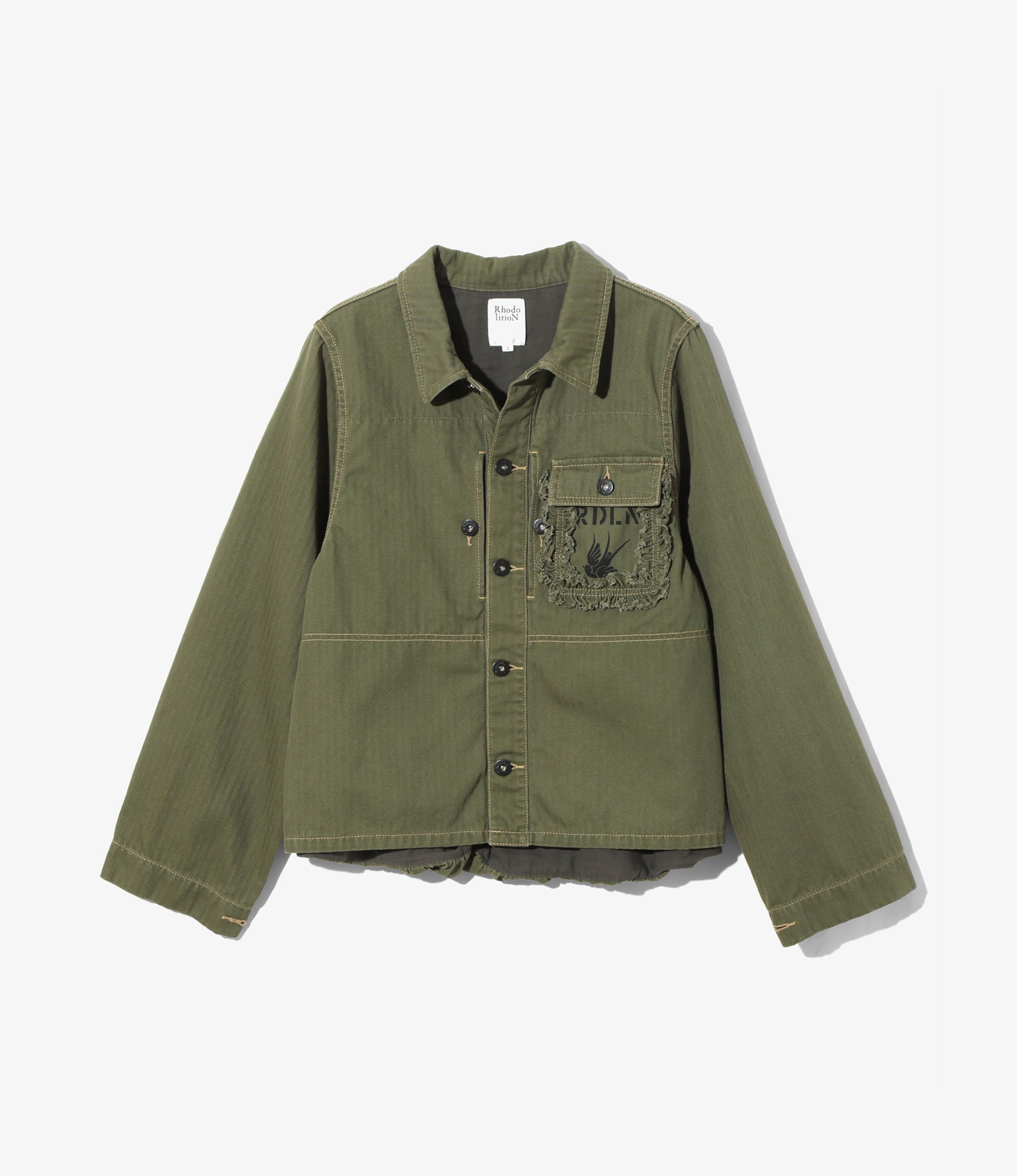 Utility Jacket – Olive Herringbone