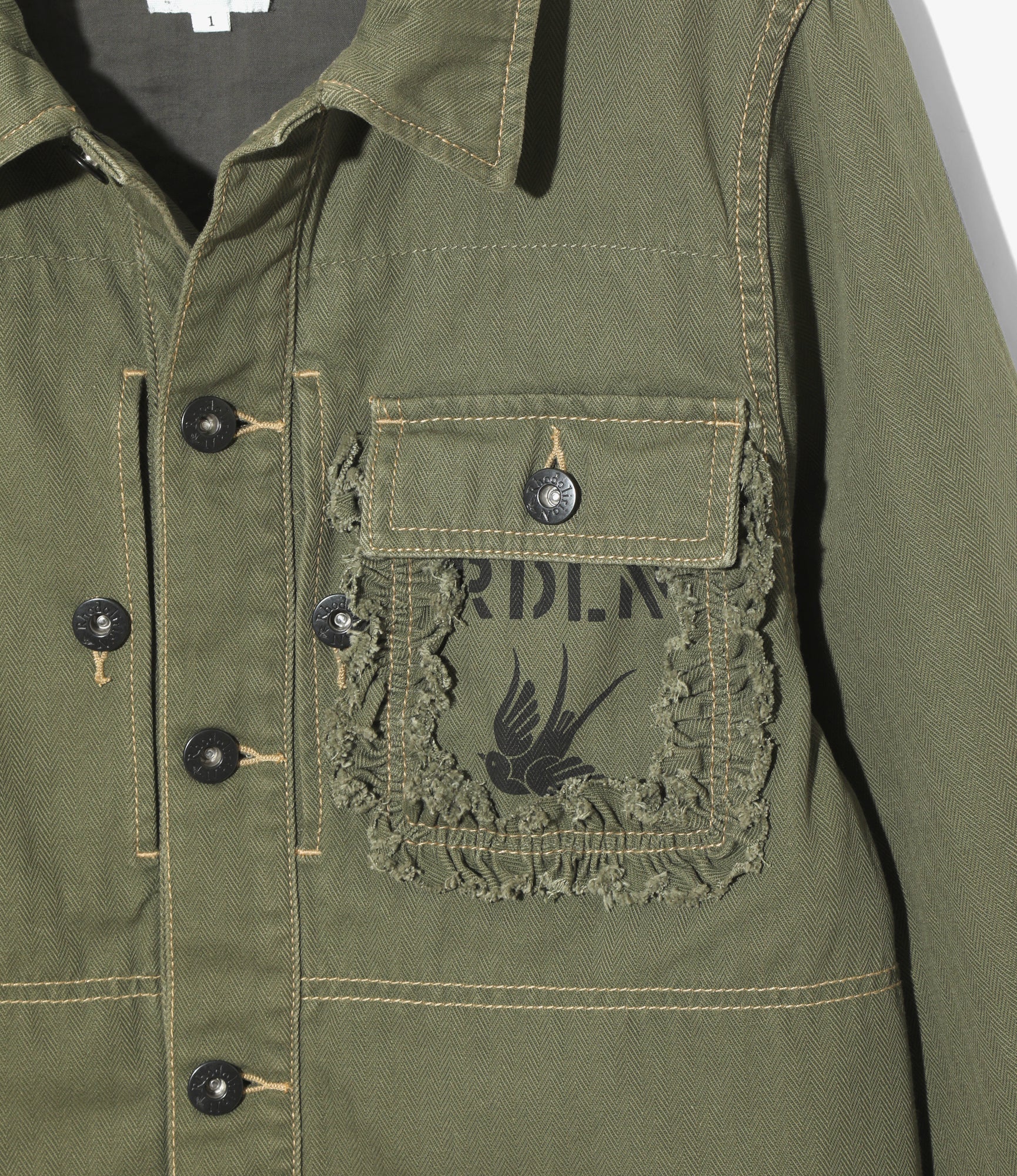 Utility Jacket – Olive Herringbone