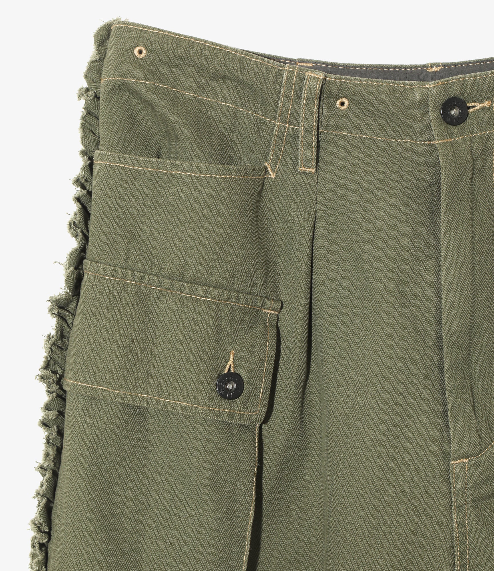 Utility Pant – Olive Herringbone
